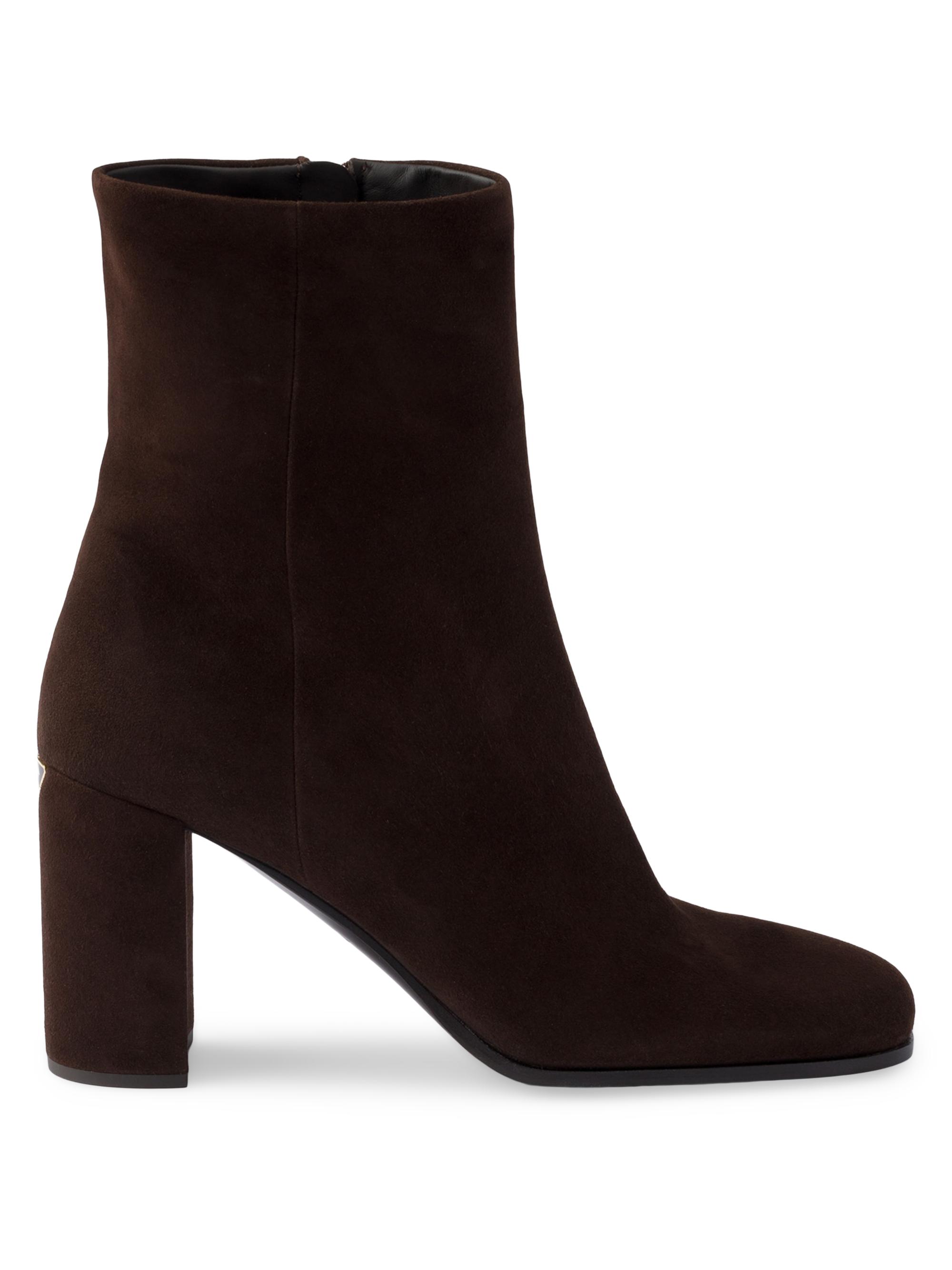 Prada Women's Suede Booties - Brown