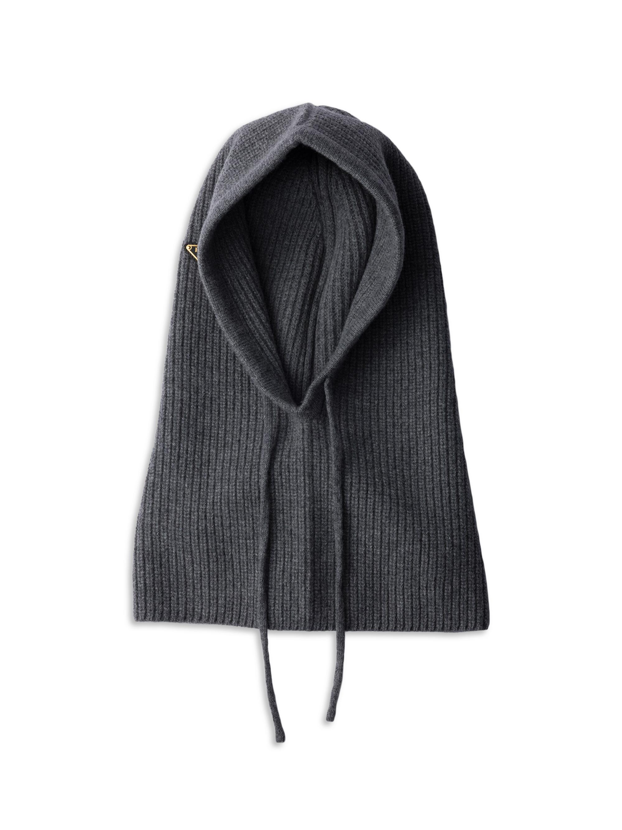 Prada Women's Wool and Cashmere Knit Hood - Grey