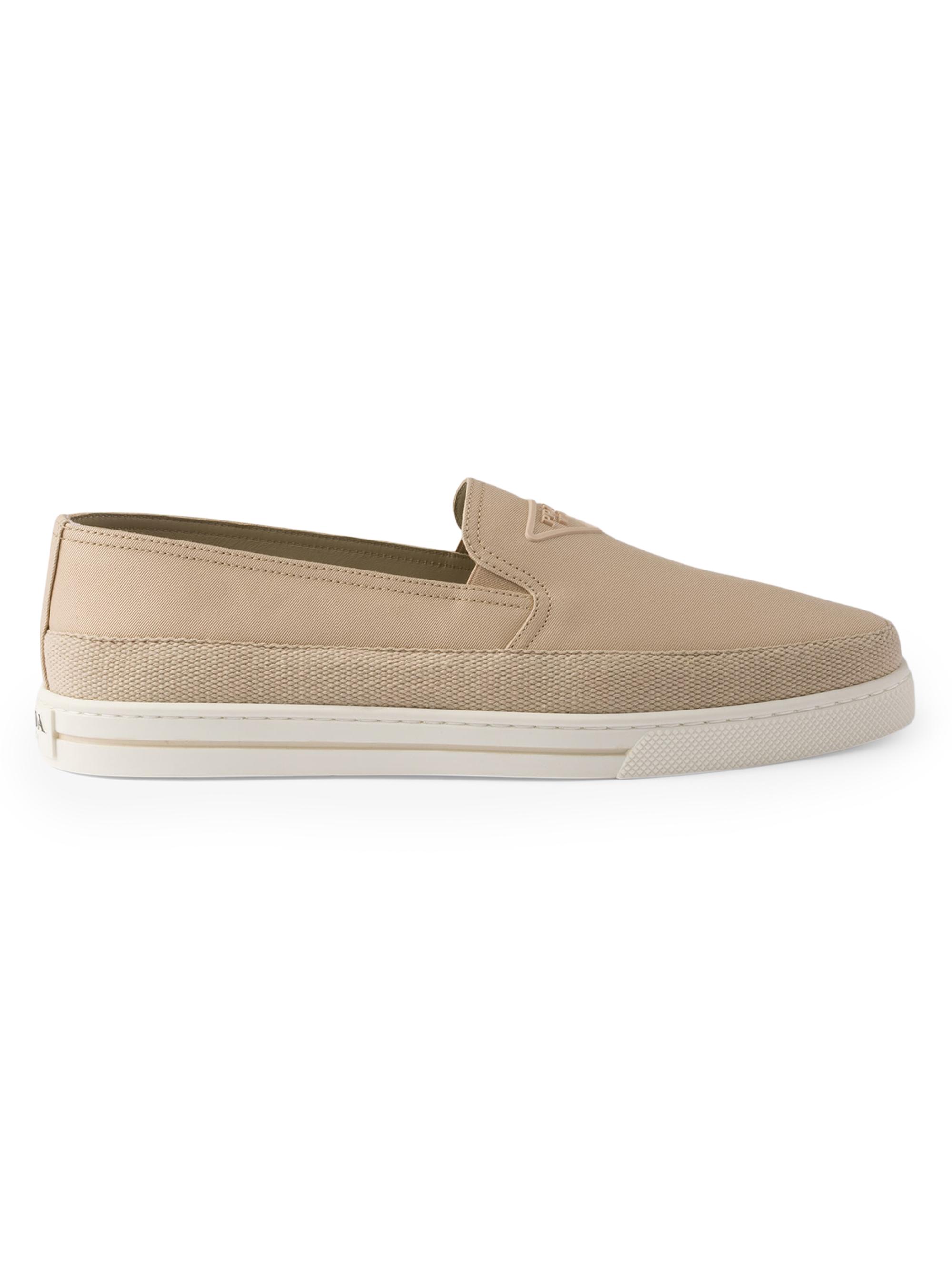 Prada Men's Cotton Canvas Slip-Ons - Beige Khaki