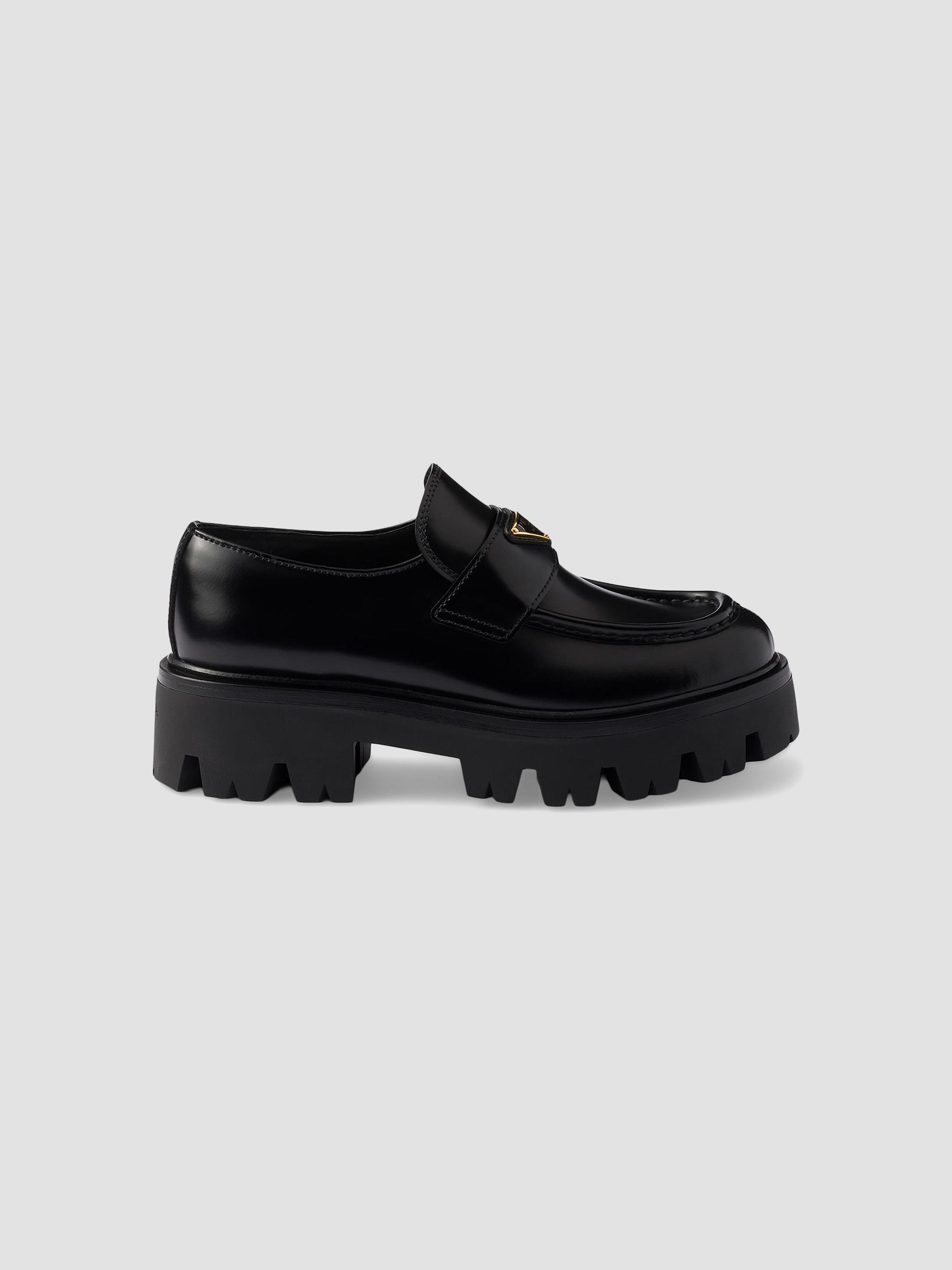 Prada Women's Brushed Leather Loafers | Saks Fifth Avenue