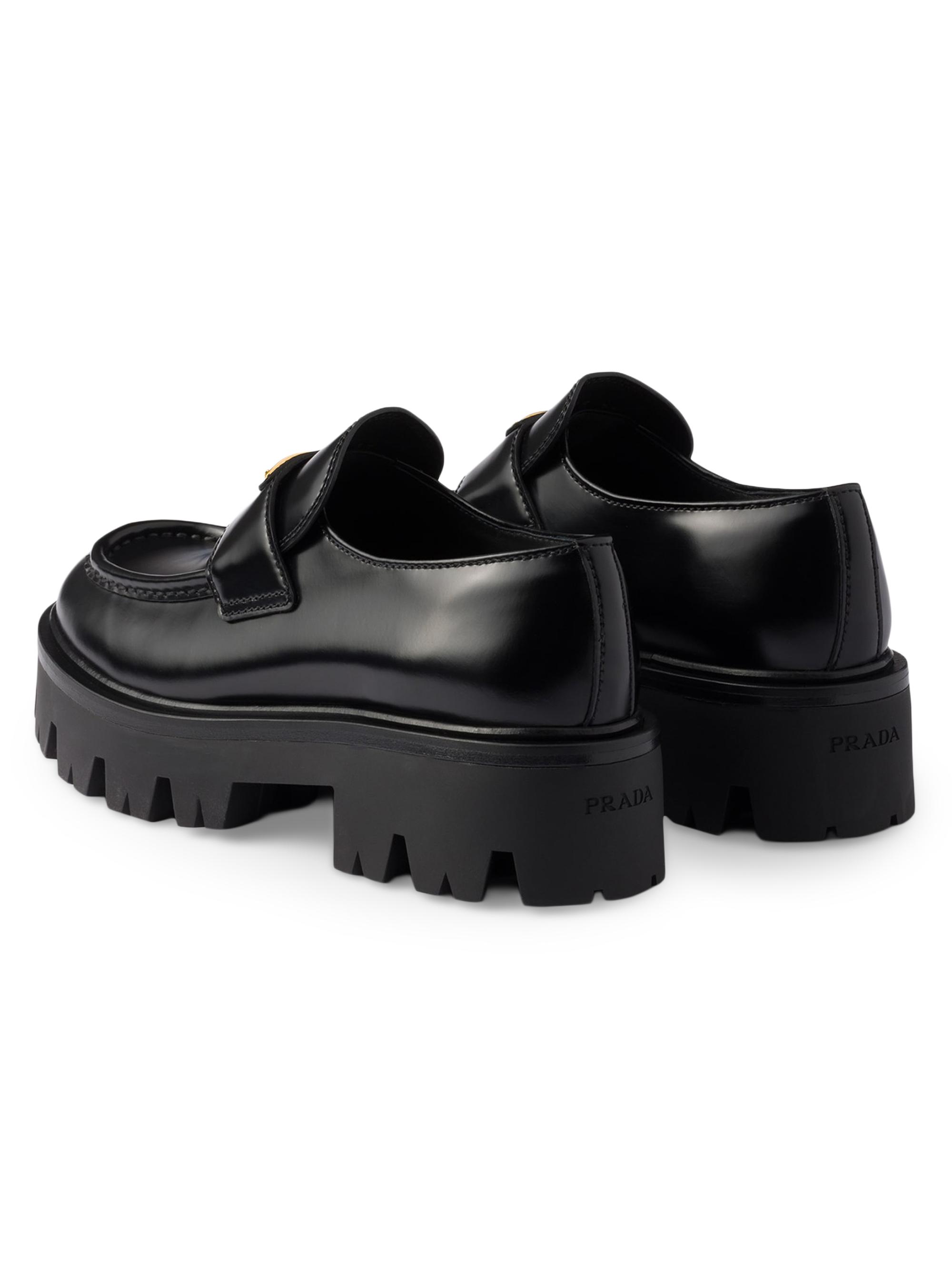 Prada Women's Brushed Leather Loafers | Saks Fifth Avenue