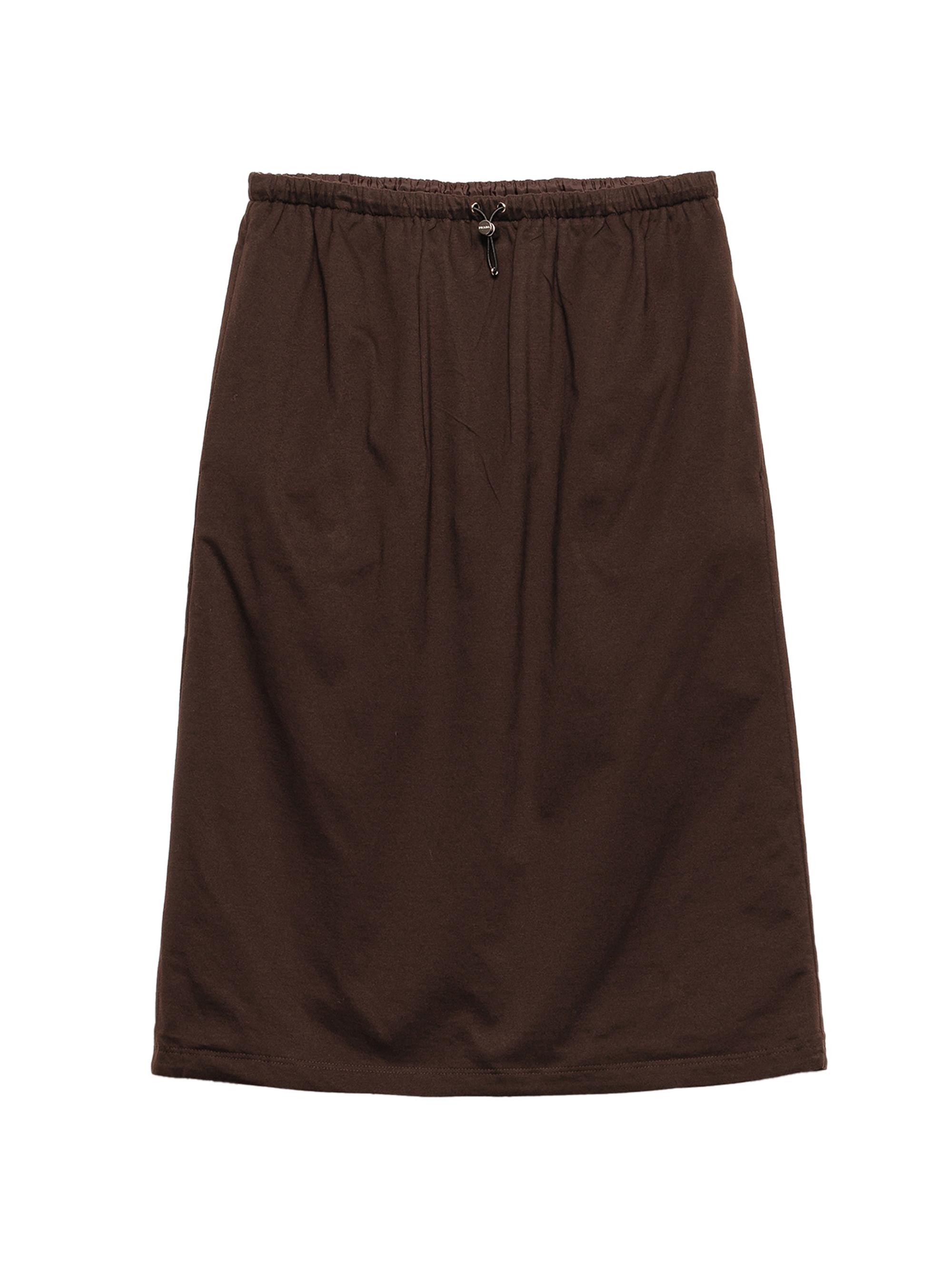 Prada Women's Reversible Cotton Jersey and Re-Nylon Skirt - Brown