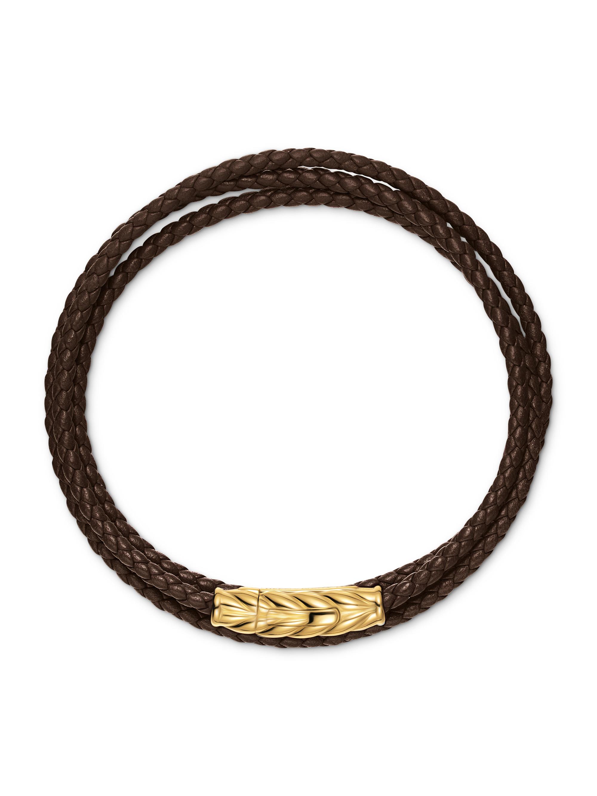 Chevron Triple Wrap Bracelet in Leather