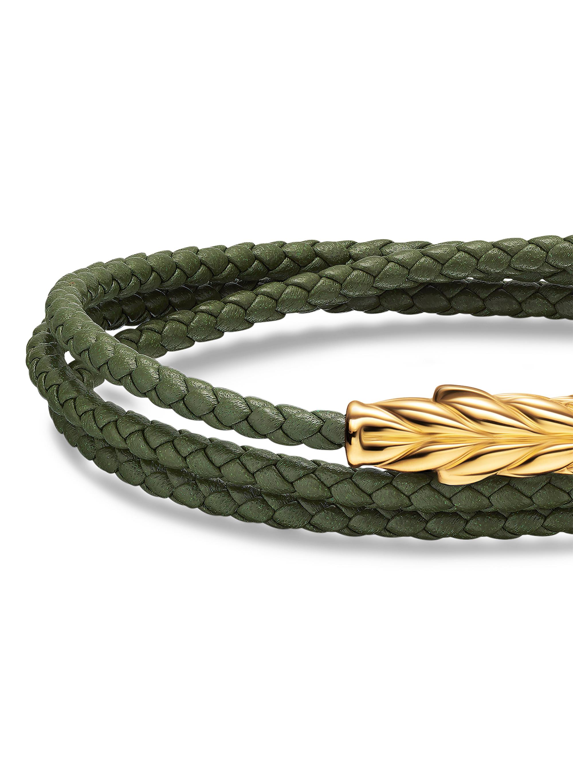 Chevron Triple Wrap Bracelet in Leather