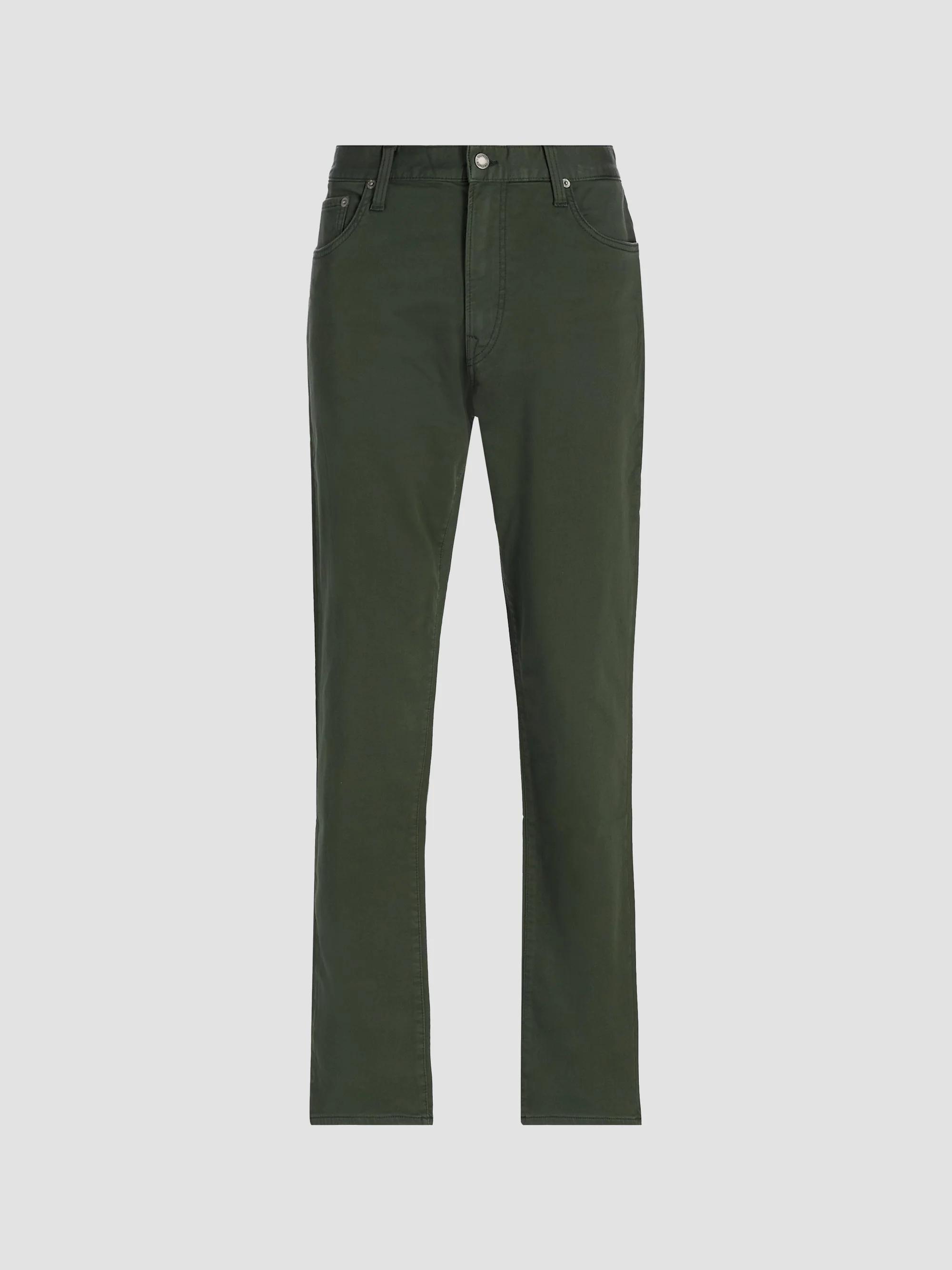 パンツ HERMES 16SS Dark Green Straight Trousers Ralph Lauren Purple Label Gregory Hand-Tailored Silk-Linen