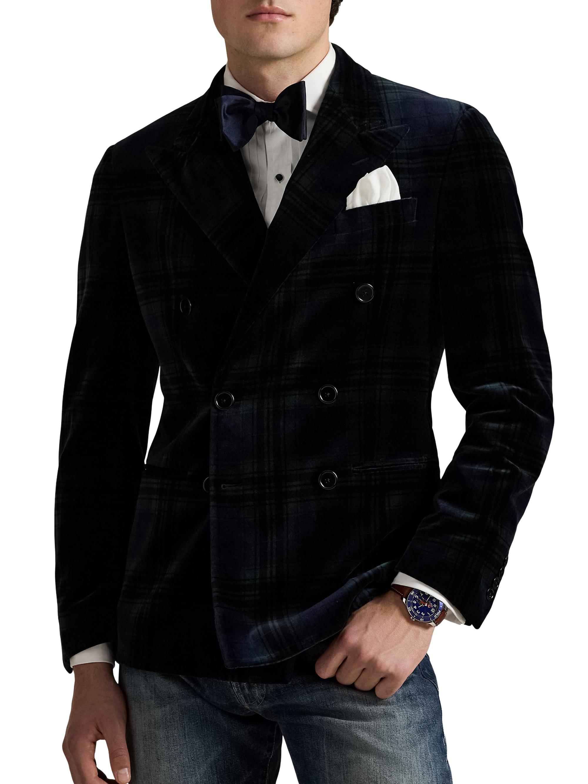 ジャケット・アウター POLO Ralph Lauren double breasted jacket Polo Ralph Lauren Double-Breasted Velvet Plaid Polo Jacket | Saks