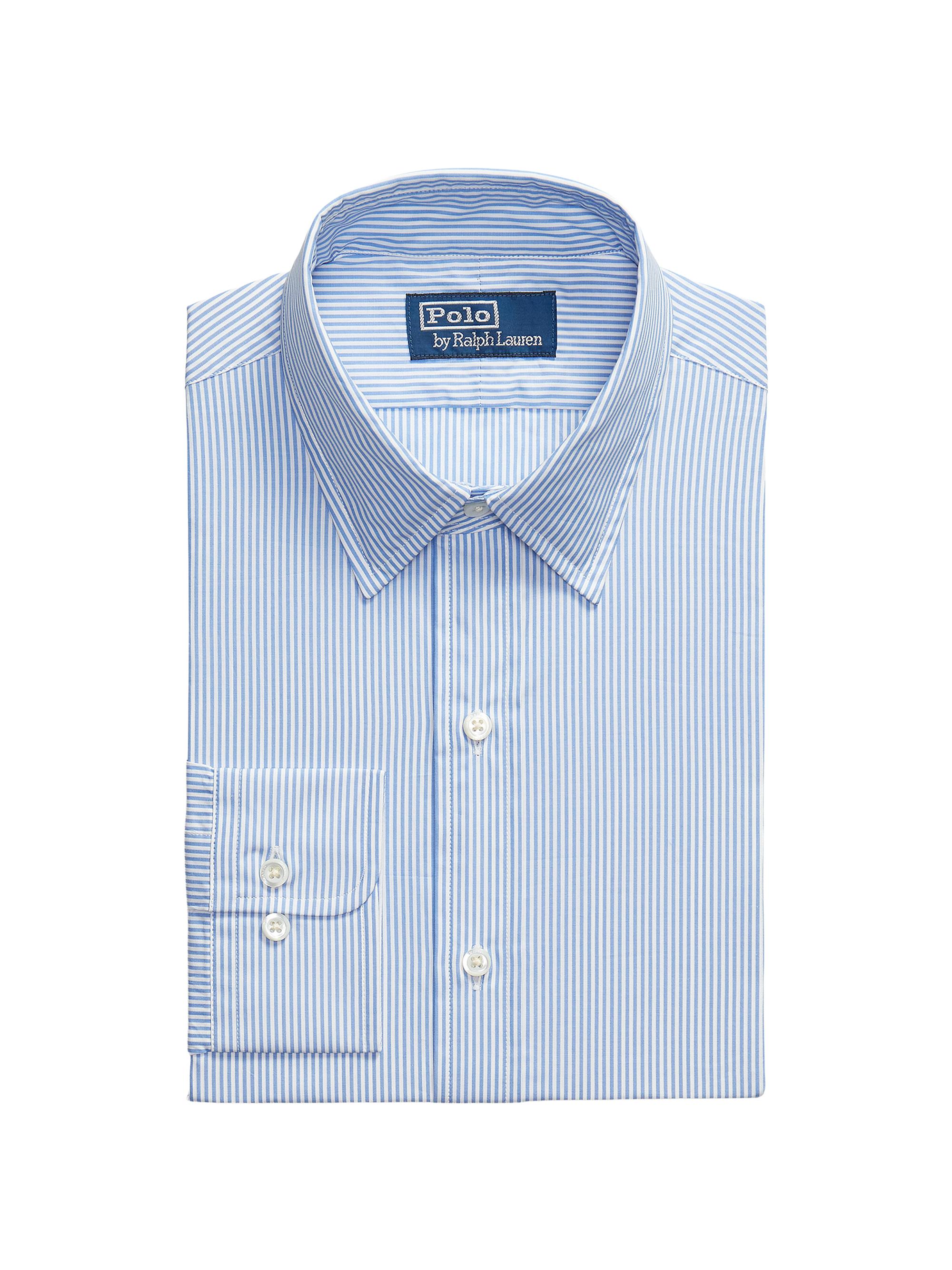 Polo Ralph Lauren Men's Classic-Fit Striped Poplin Shirt - Blue White