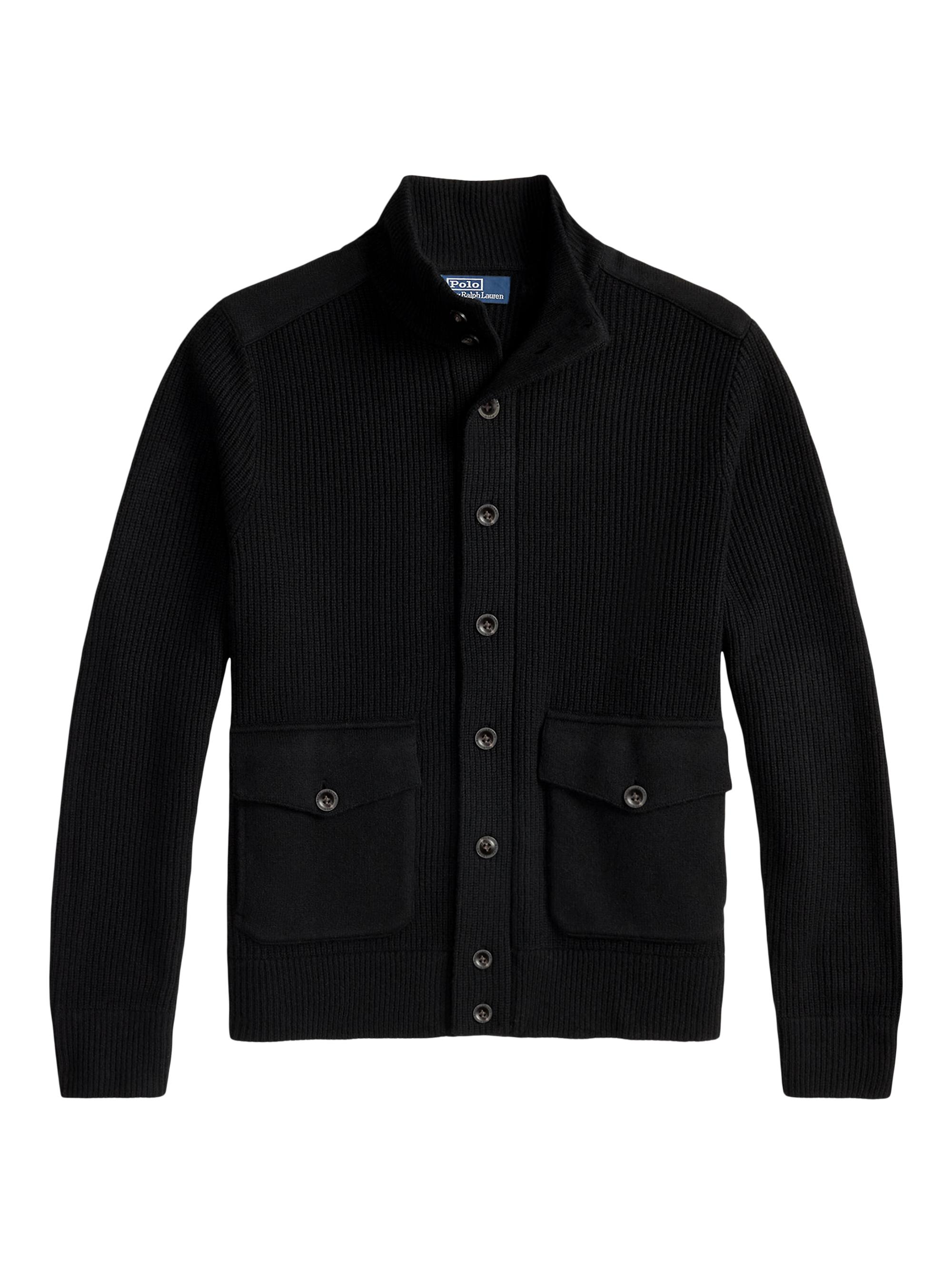 ttt_msw Knit polo cardigan（BLACK） Polo Ralph Lauren Wool Mock Turtleneck Cardigan | Saks Fifth Avenue