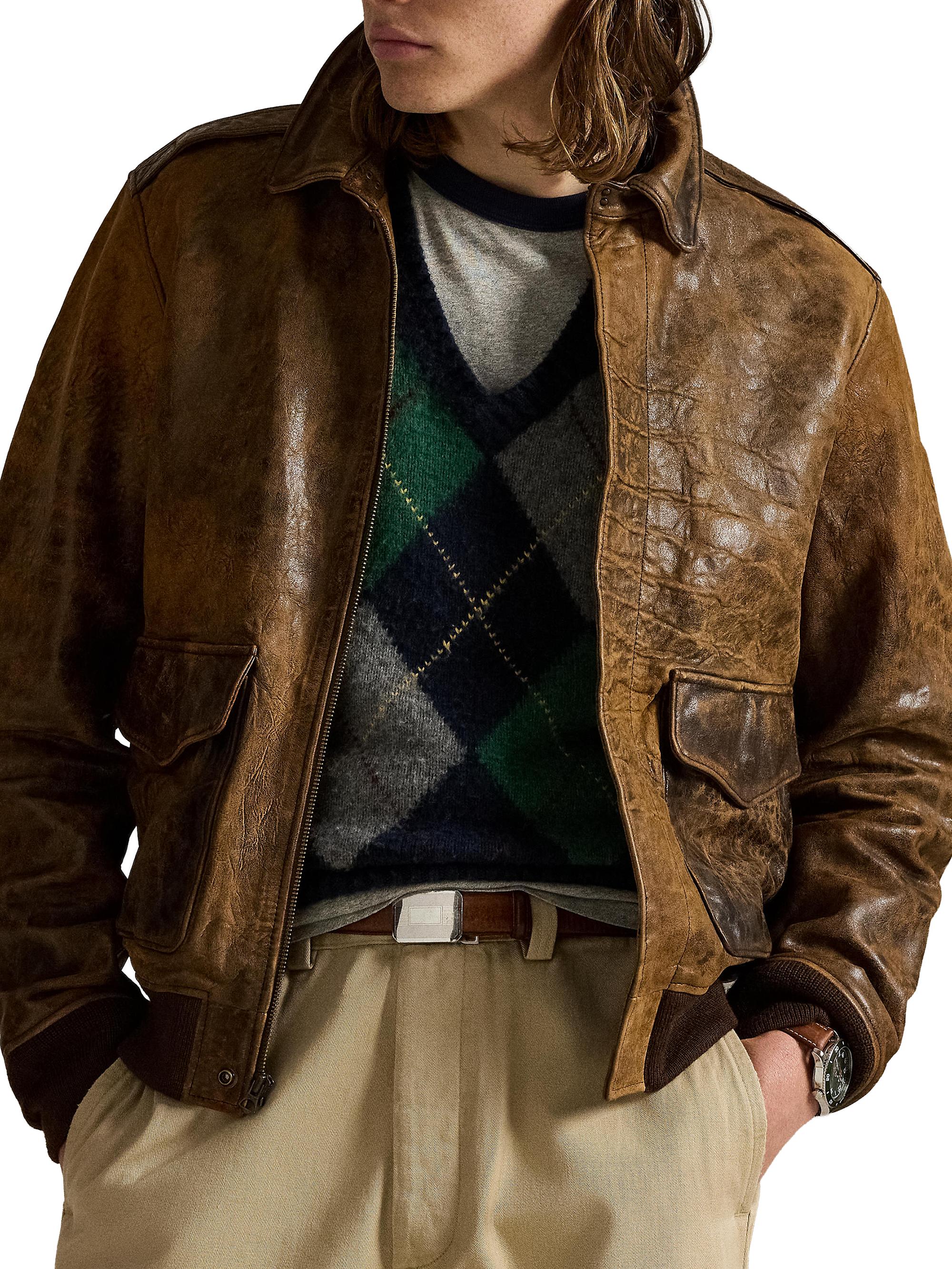 Flight Jacket Polo Men's Leather Jacket Polo Ralph Lauren