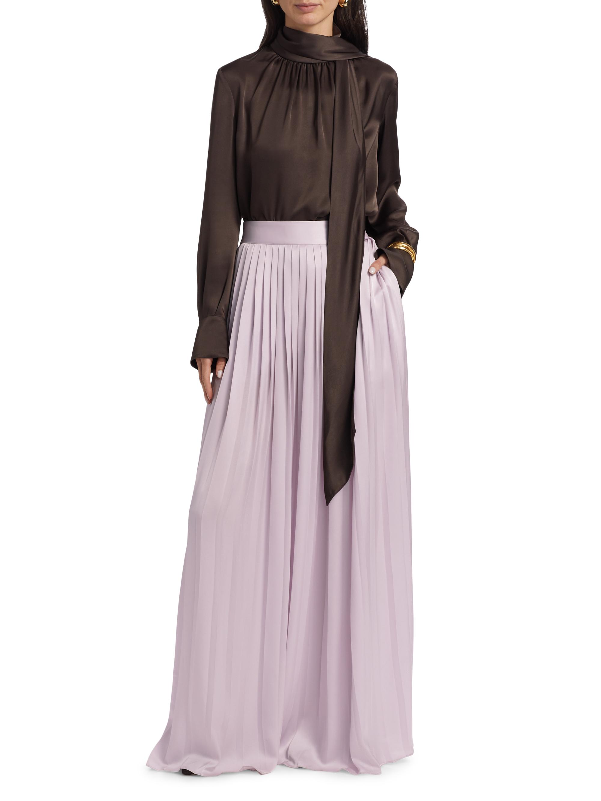 Toccin Veronica Satin Pussy-Bow Blouse | Saks Fifth Avenue