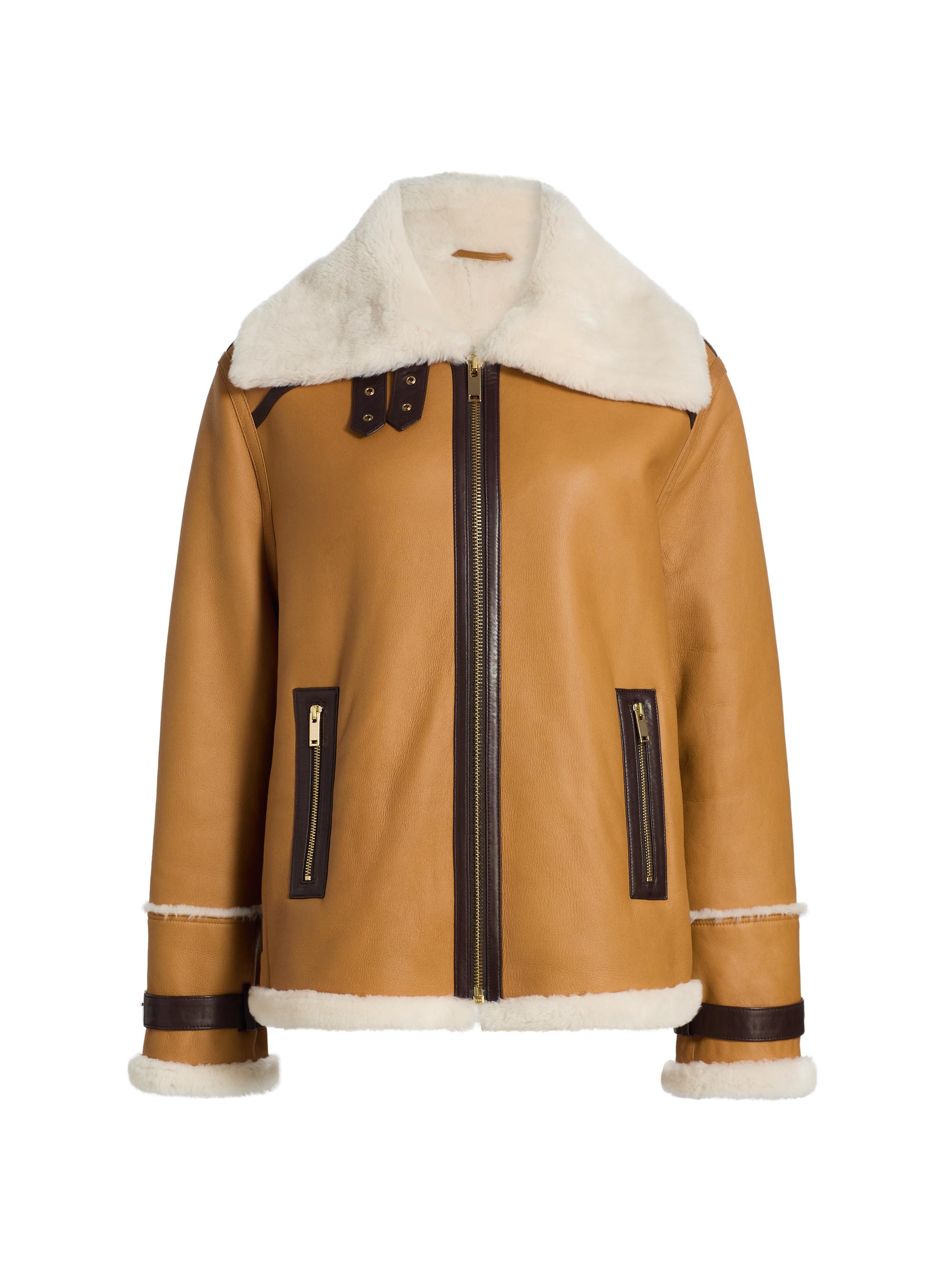 Toccin Women's Minna Leather & Shearling Jacket - Caramel