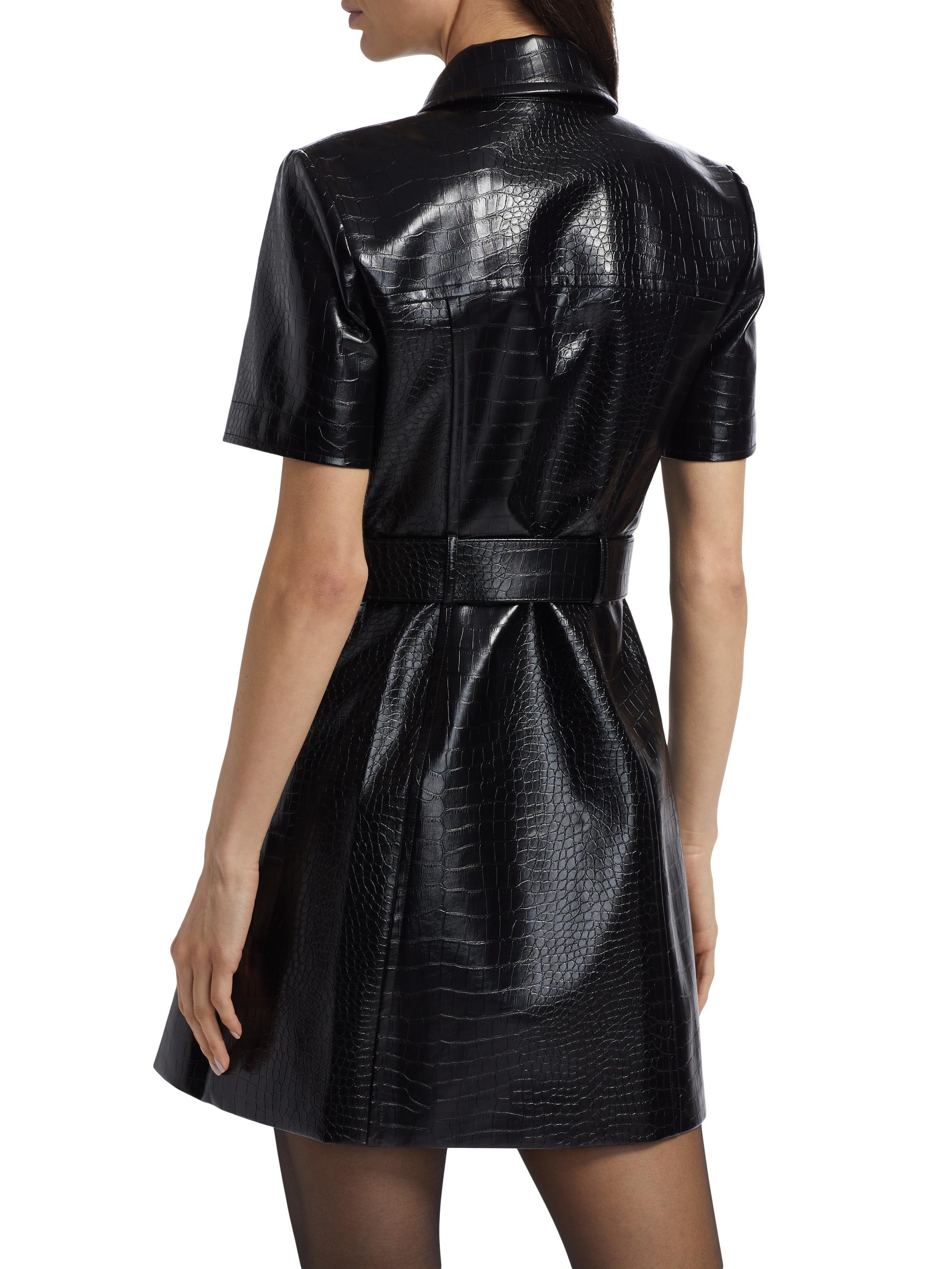 Toccin Lydia Croc Embossed Leather Minidress | Saks Fifth Avenue