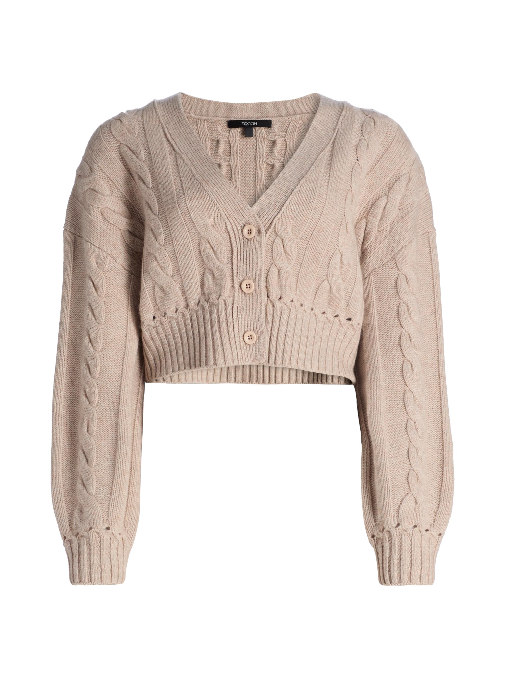 Toccin Lucie Wool-Cashmere Cable-Knit Cardigan | Saks Fifth Avenue