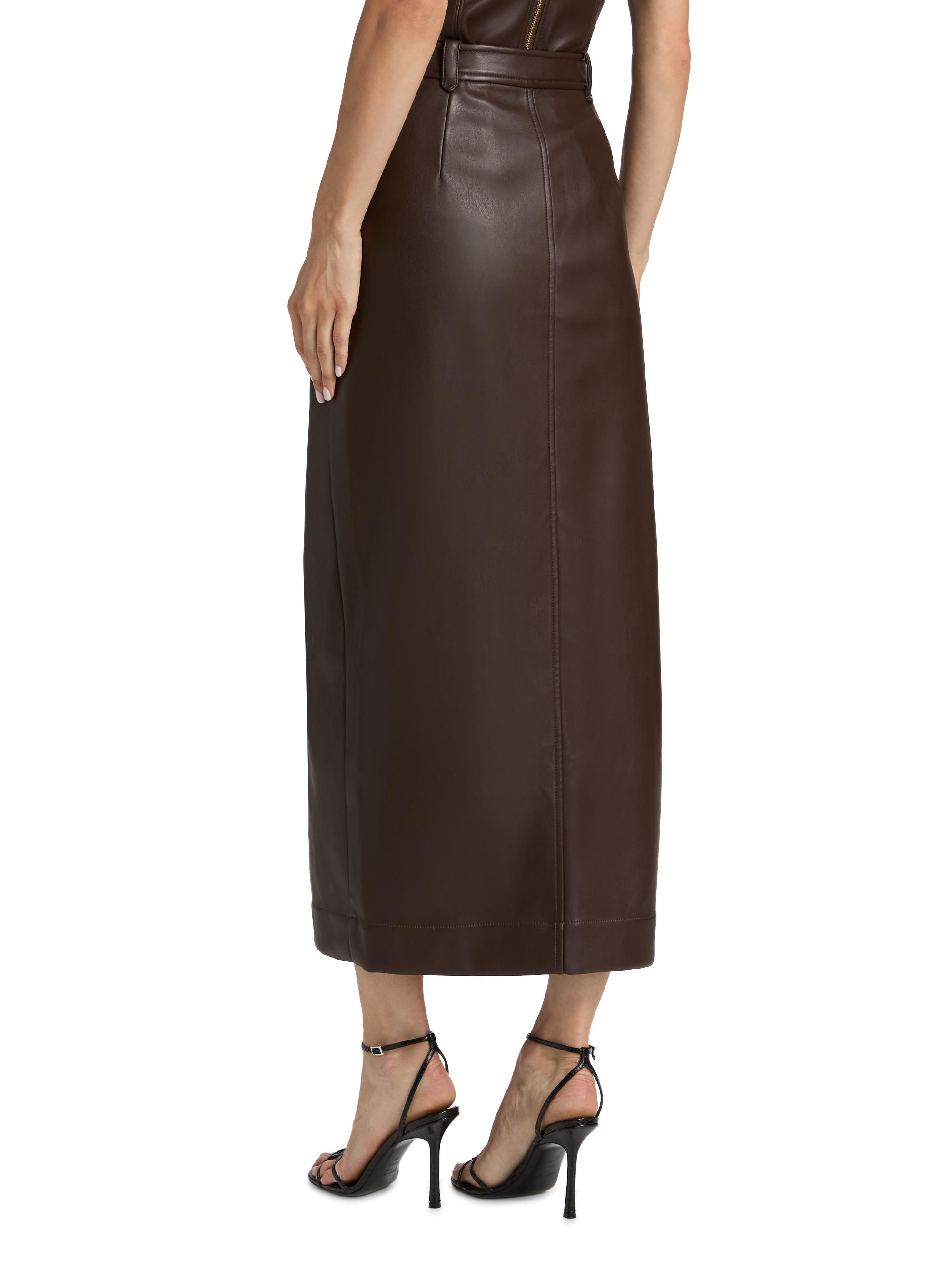 Toccin Meg Vegan Leather Midi-Skirt | Saks Fifth Avenue