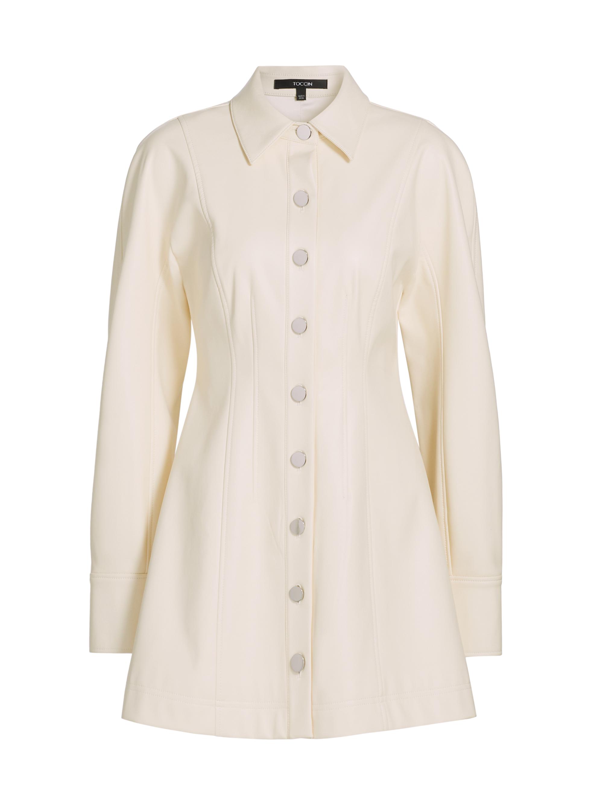 Toccin Women's Alexa Seamed Vegan Leather Minidress -