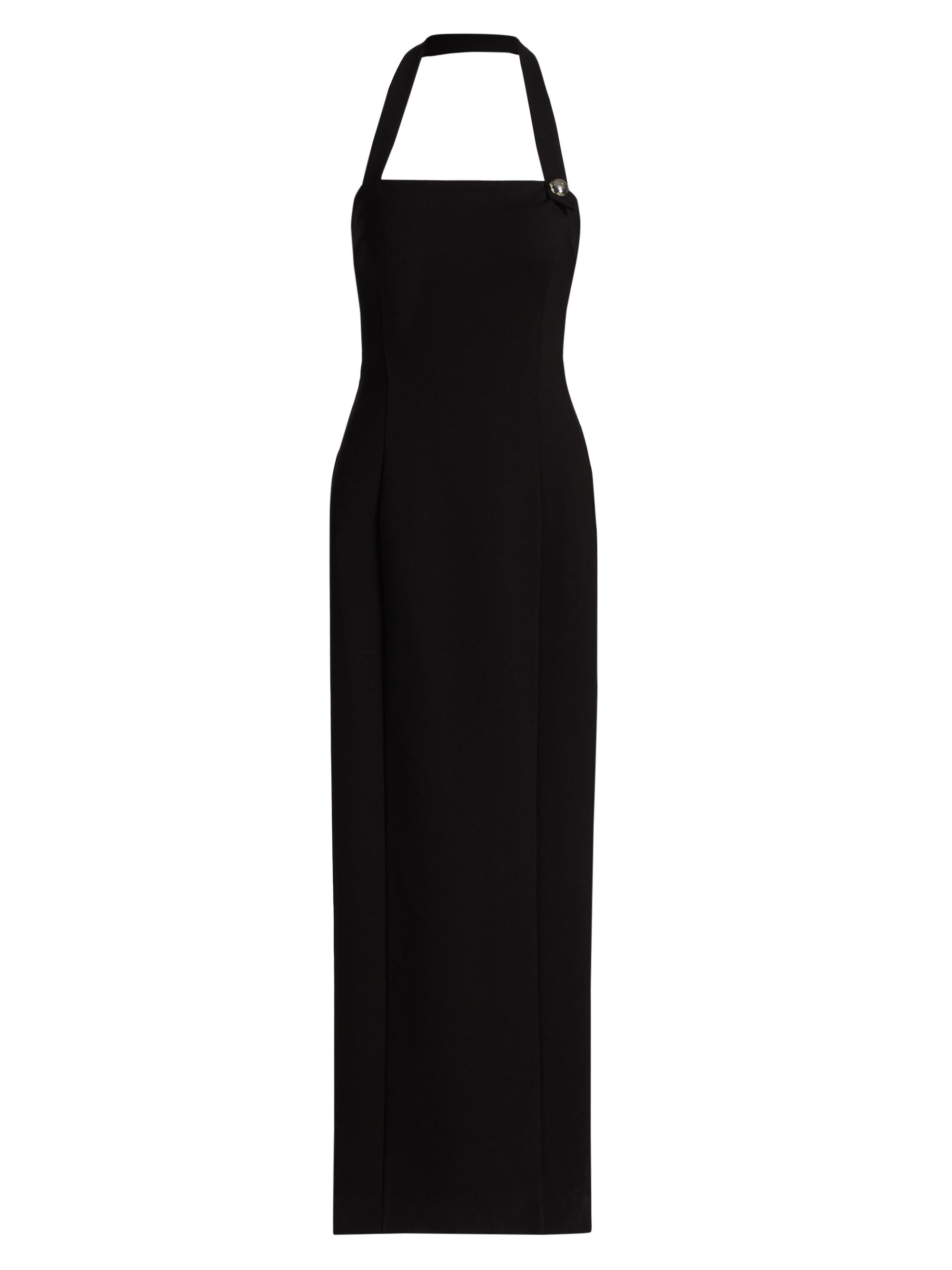 Toccin Women's Davina Sculpted Halter Midi-Dress - Jet