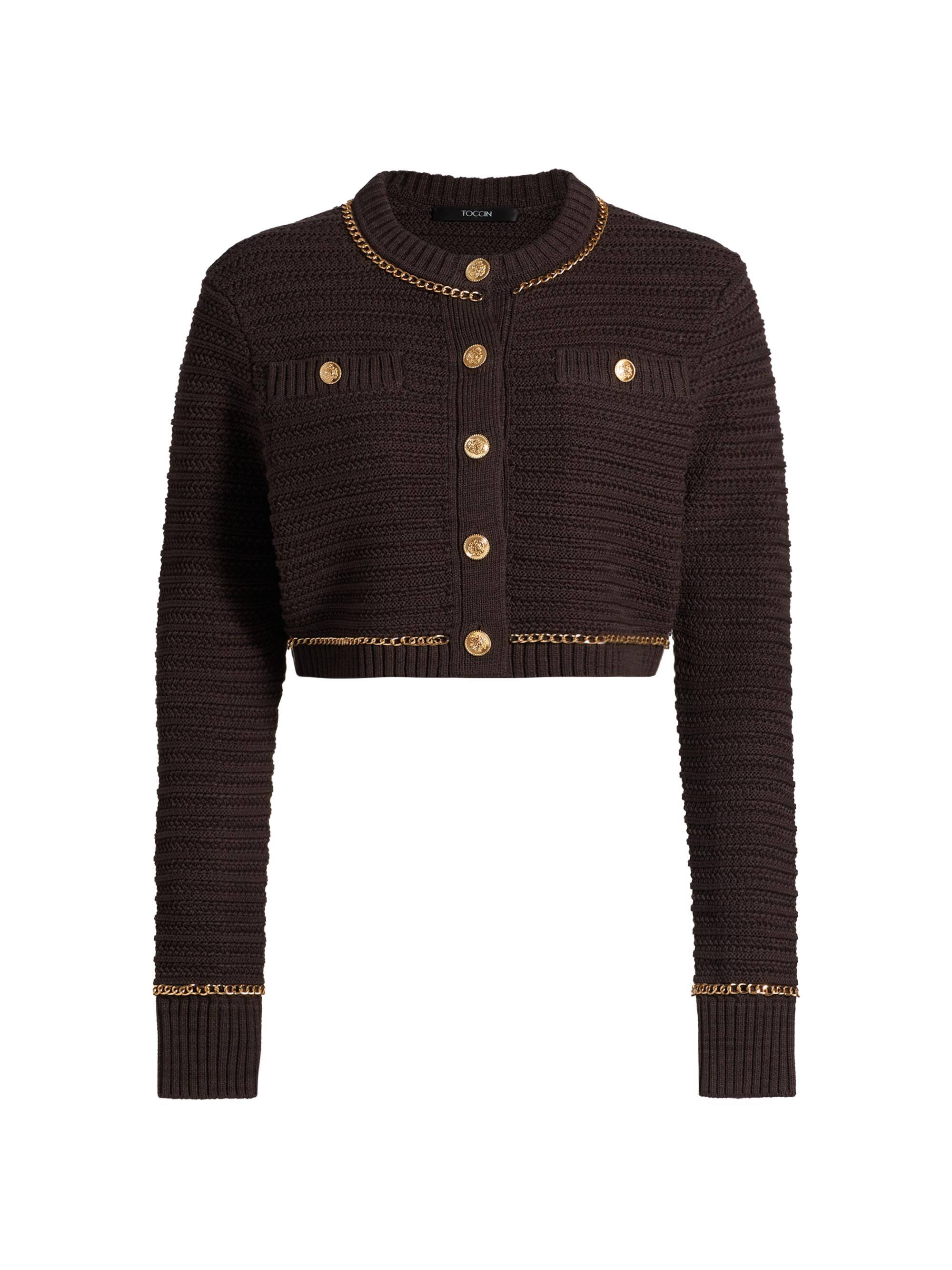Toccin Women's Miller Chain-Detailed Cardigan - Espresso