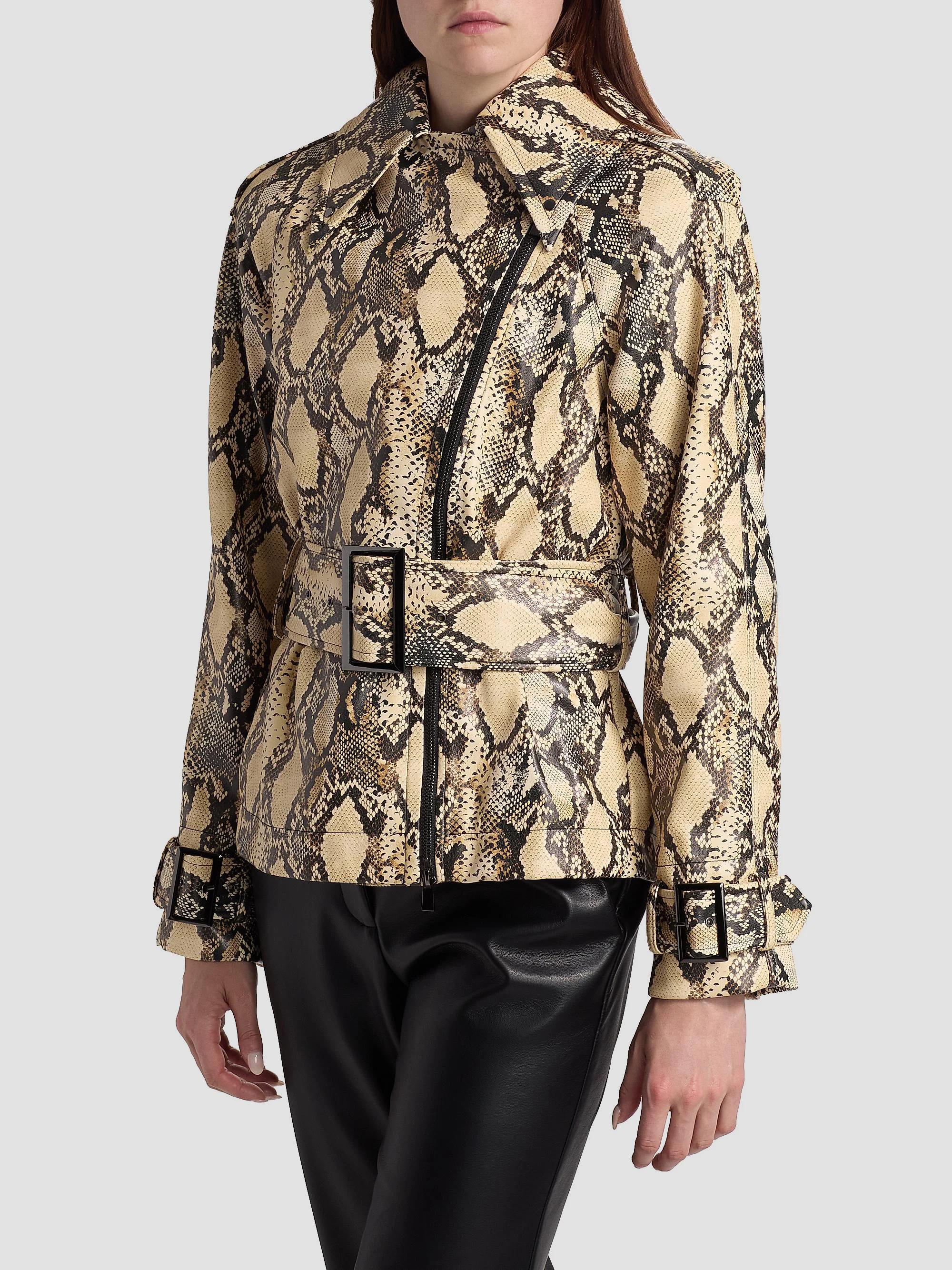 Toccin Brando Snake-Embossed Faux Leather Biker Jacket | Saks