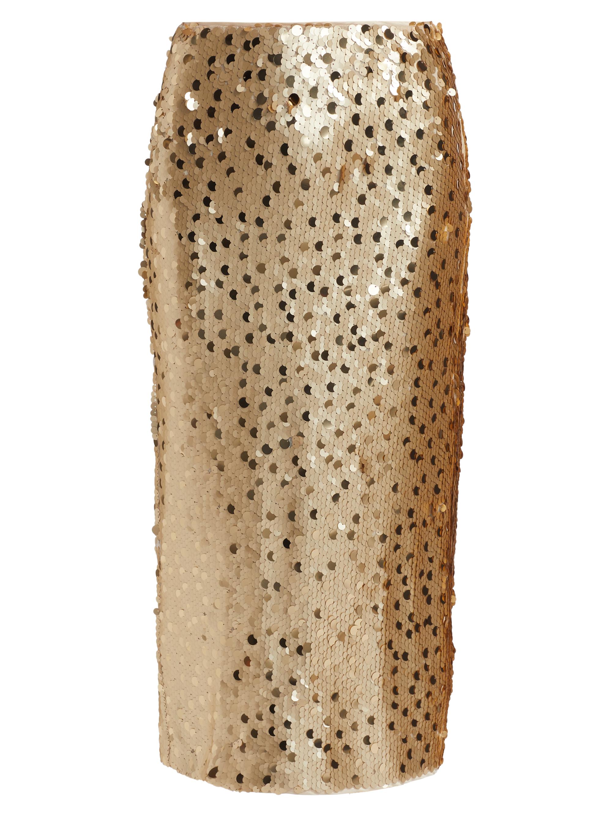 Toccin Women's Leilani Sequined Pencil Skirt - Brushed Gold