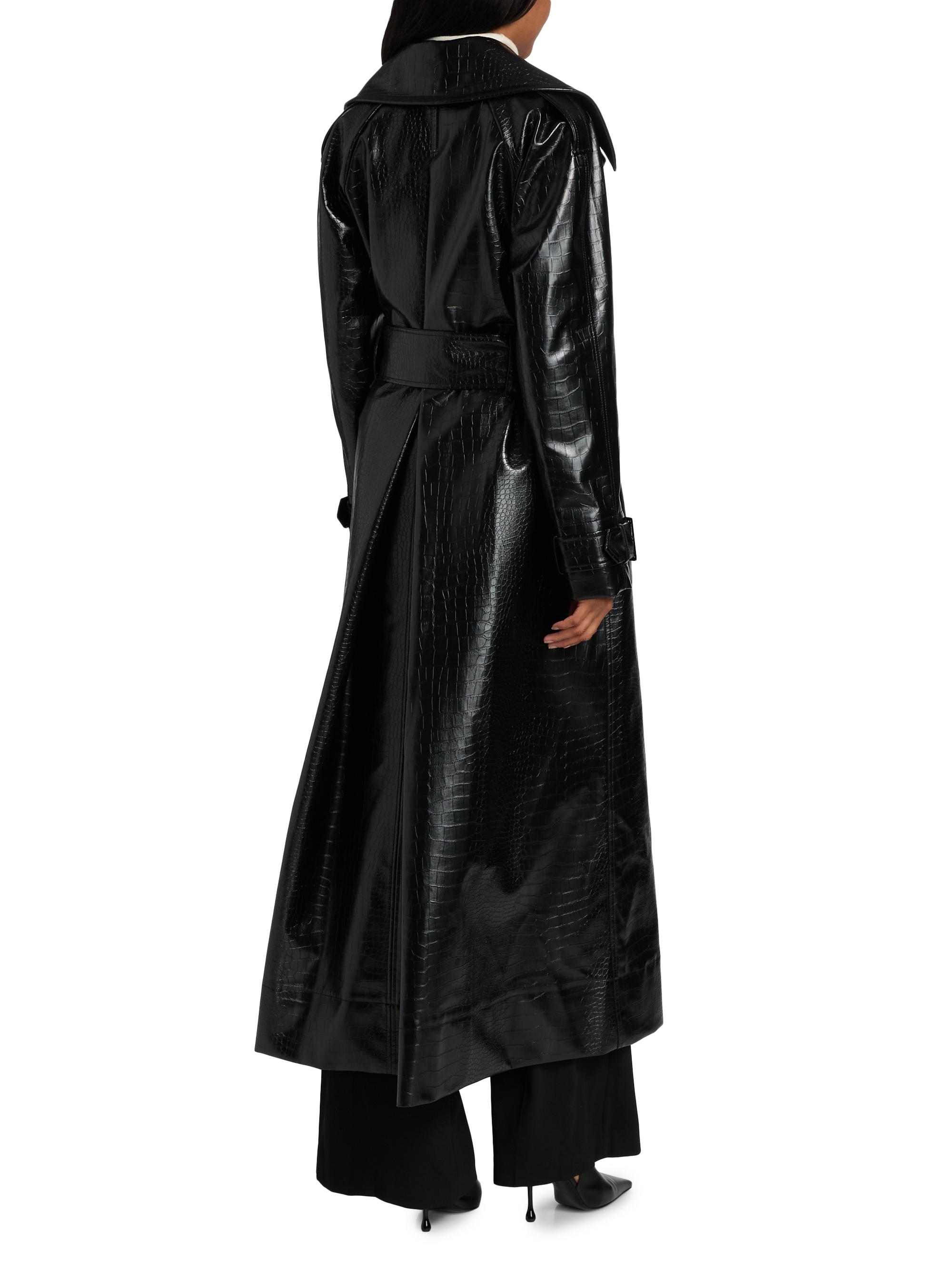 Toccin Chloe Croc-Embossed Faux Leather Trench Coat | Saks Fifth