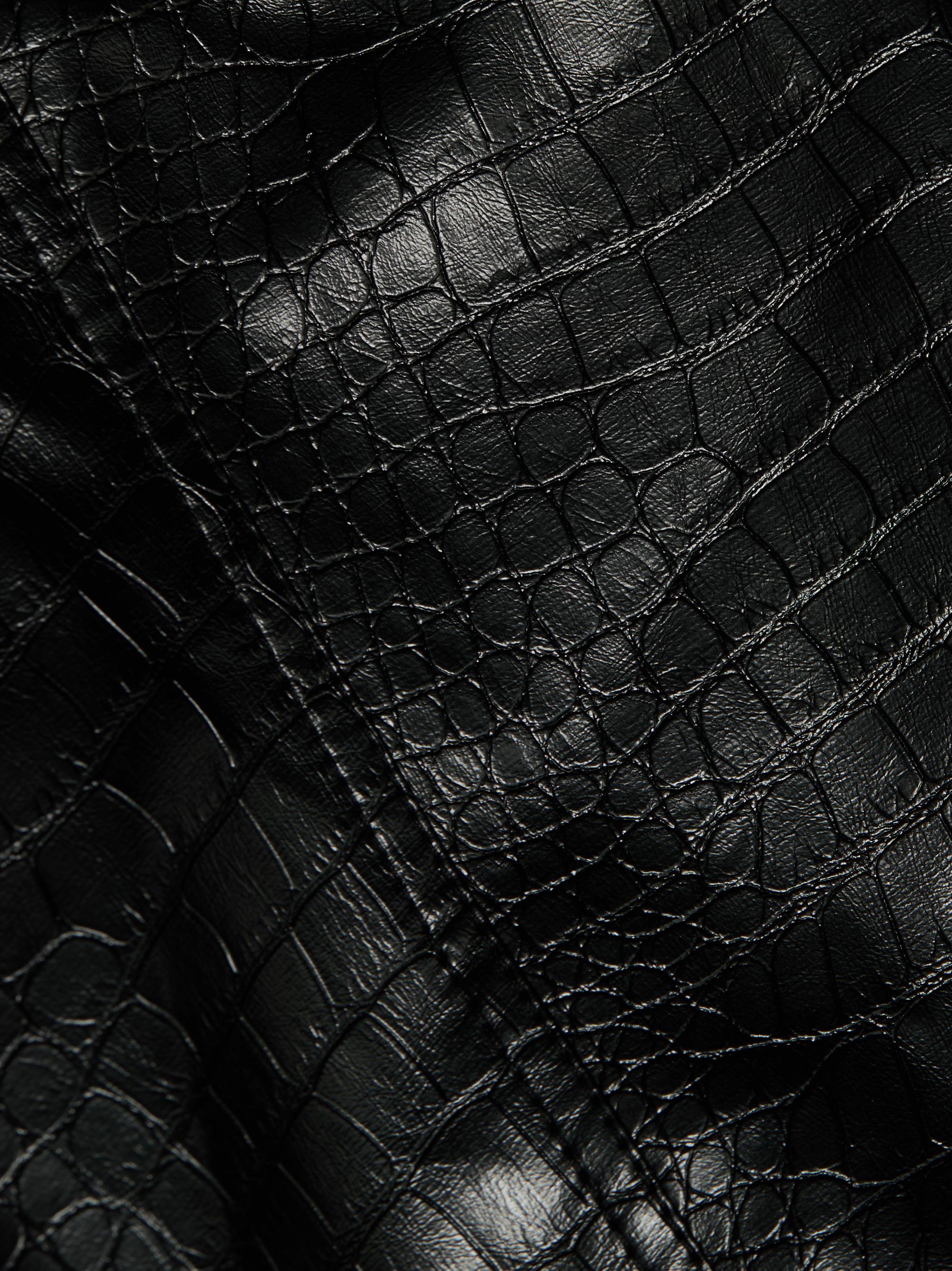 Toccin Chloe Croc-Embossed Faux Leather Trench Coat | Saks Fifth