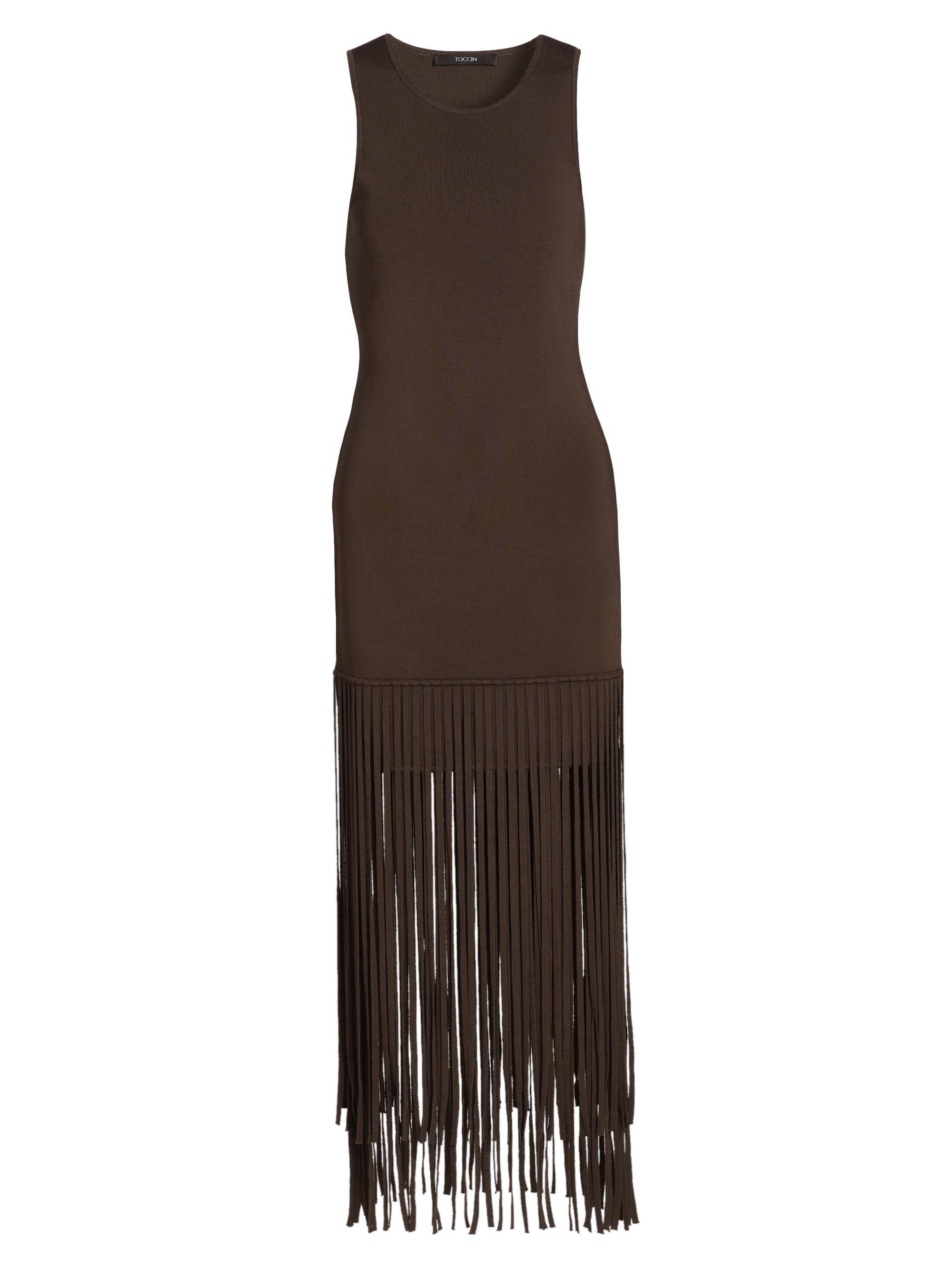 Toccin Women's Margaux Fringe Minidress - Espresso