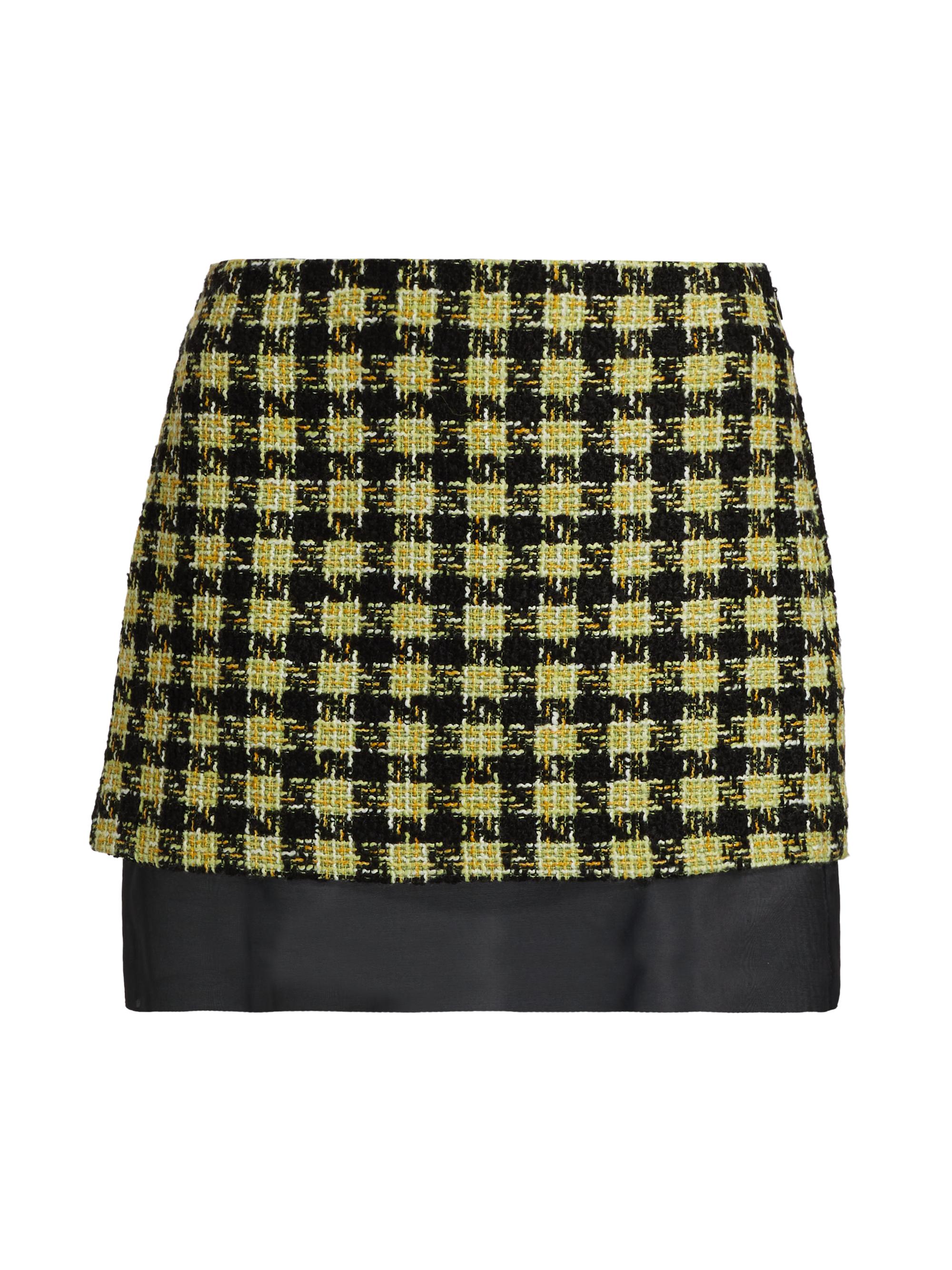 Toccin Women's Spencer Tweed & Organza Miniskirt - Jet Citron Multi