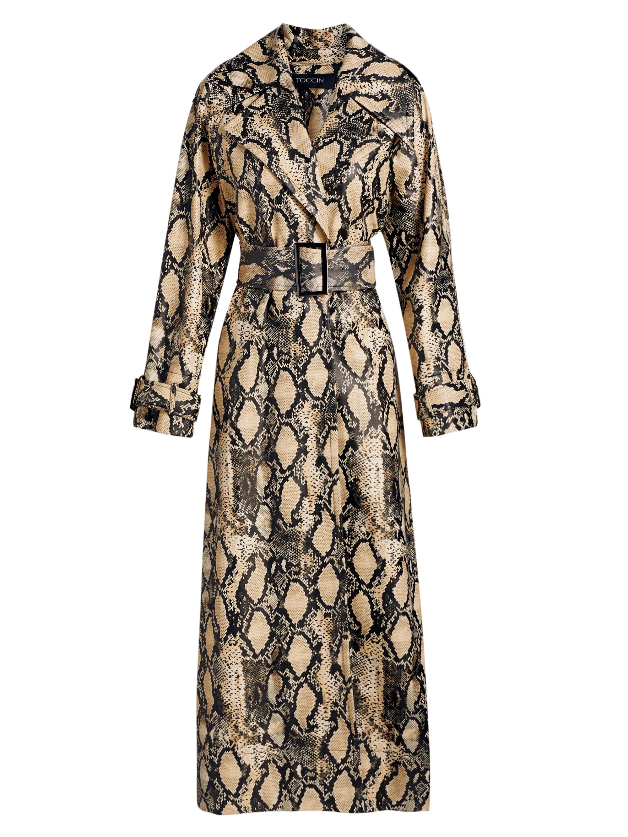 Bottega Veneta Double-Breasted Croc-Embossed Leather Coat | Saks