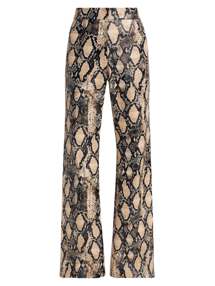 Toccin Gaia Snakeskin-Embossed Vegan Leather Pants | Saks Fifth Avenue