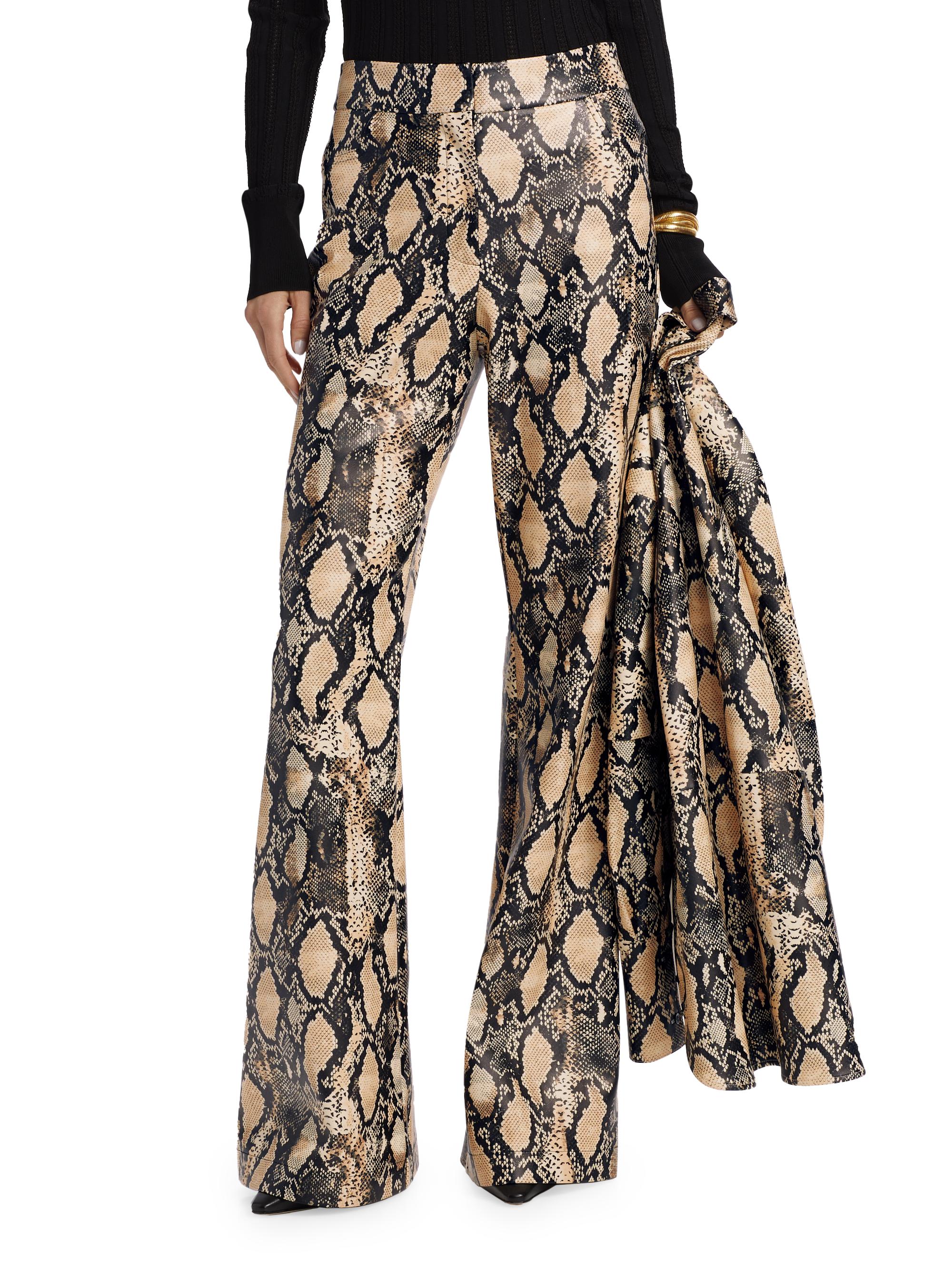 Toccin Gaia Snakeskin-Embossed Vegan Leather Pants | Saks Fifth Avenue