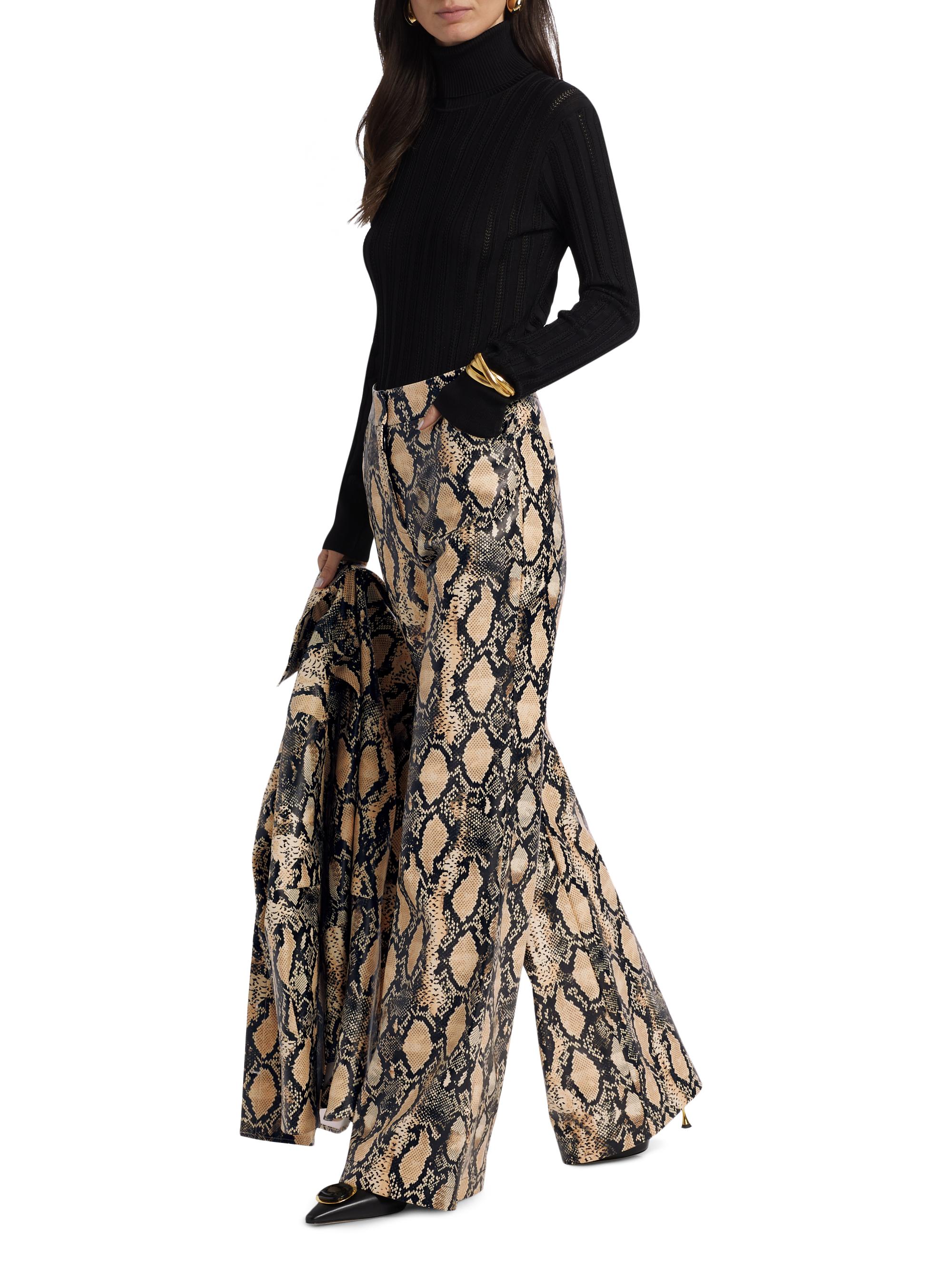 Toccin Gaia Snakeskin-Embossed Vegan Leather Pants | Saks Fifth Avenue