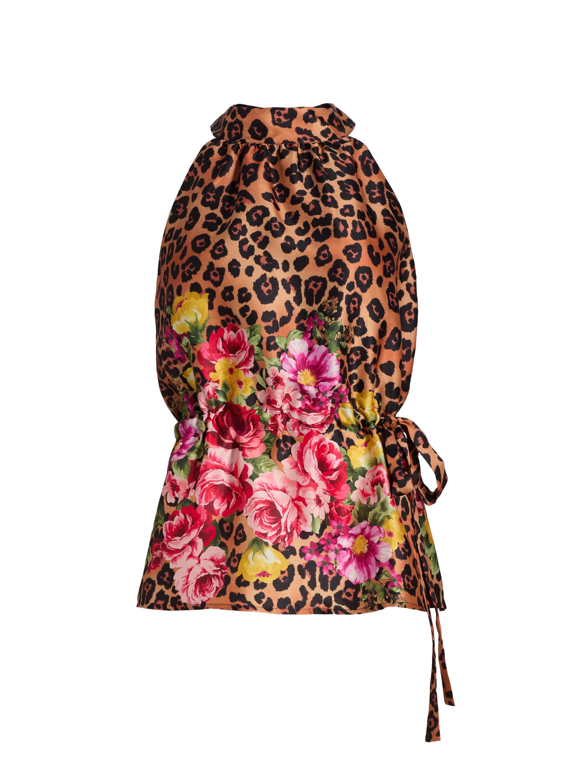 If Only Studio Women's Printed Halterneck Top - Brown Multi