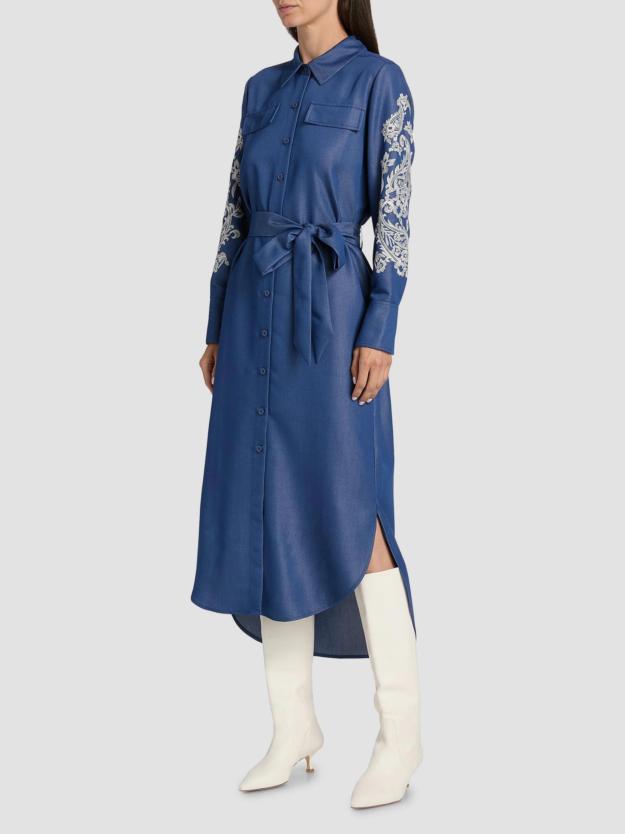 If Only Studio Embroidered Belted Midi-Dress | Saks Fifth Avenue