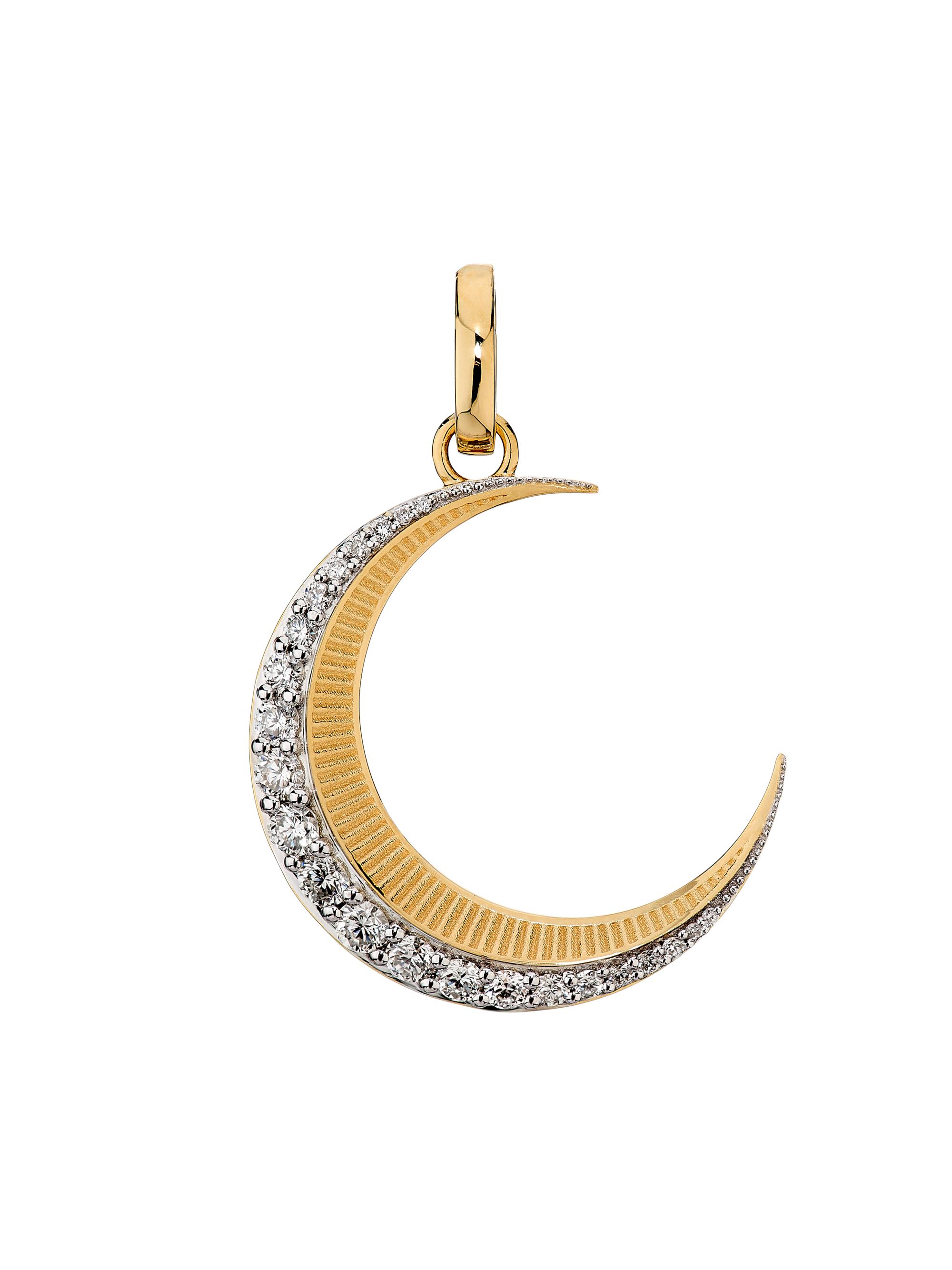Foundrae Women's 18K Yellow Gold & 0.58 TCW Diamond Crescent Moon Medallion - Yellow Gold