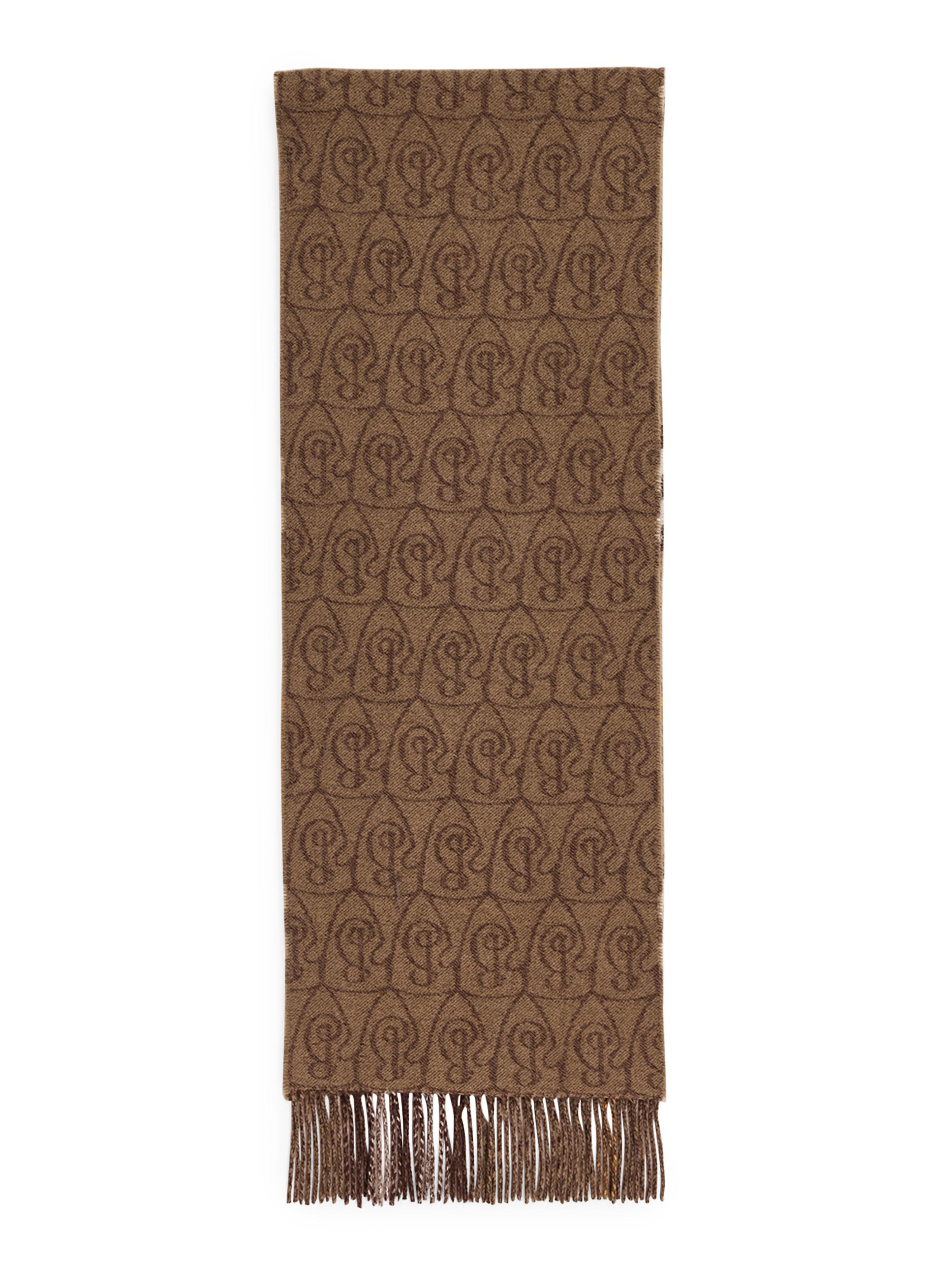 Burberry Men's Cashmere Reversible Fringed Scarf - Vole Brown
