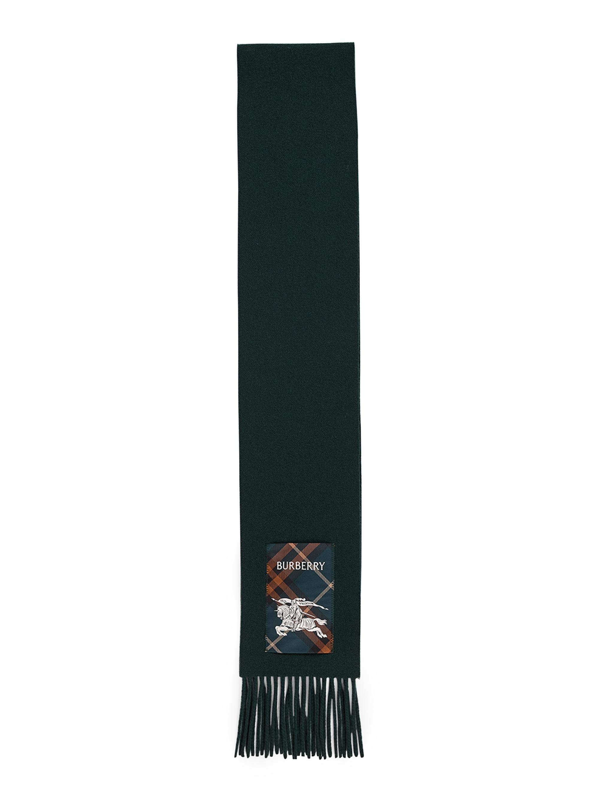 Burberry Men's Cashmere Fringed Narrow Scarf - Brigade Green