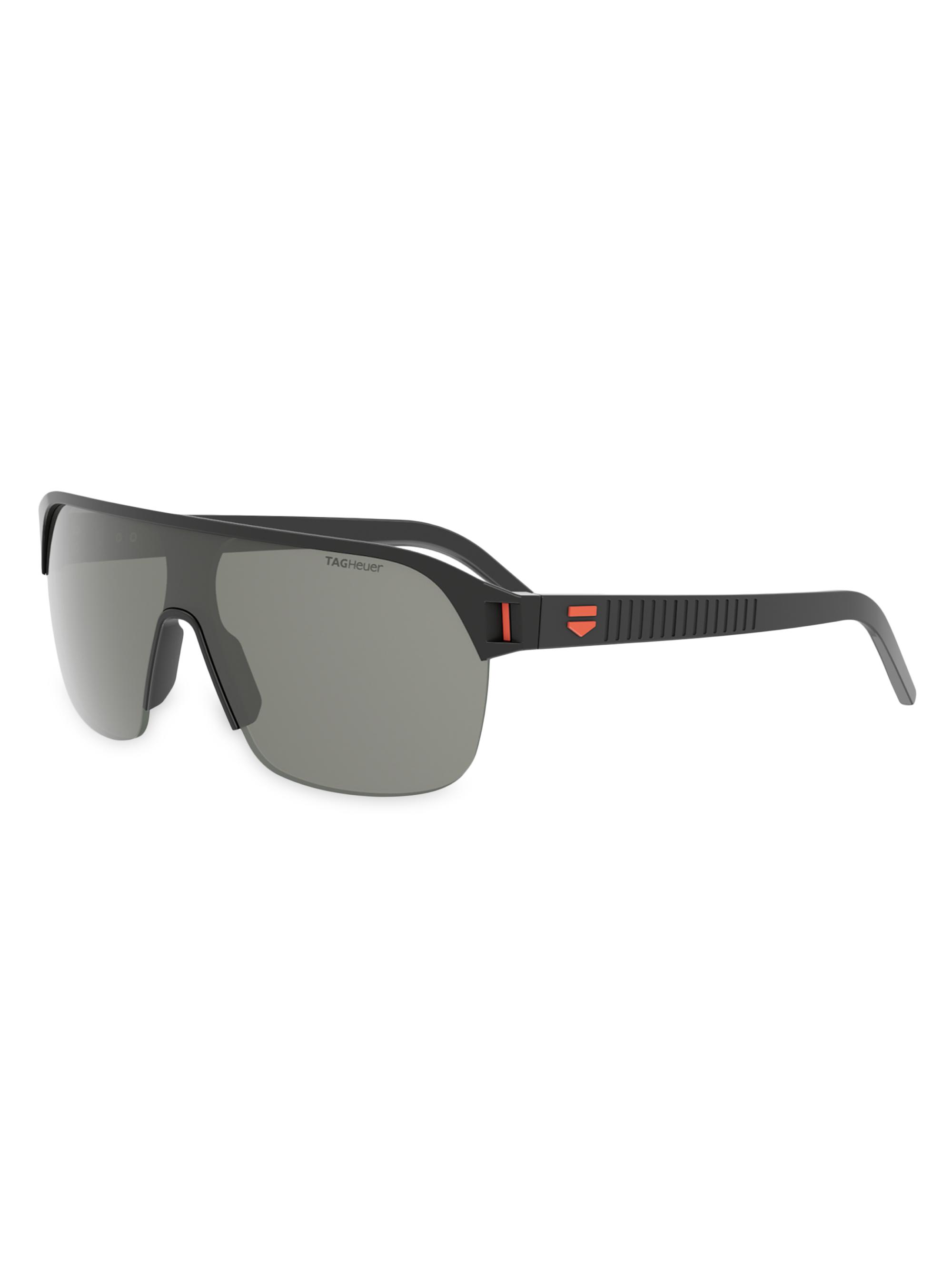 TAG Heuer Men's Drive Mask 132MM Square Sunglasses - Matte Black And Smoke