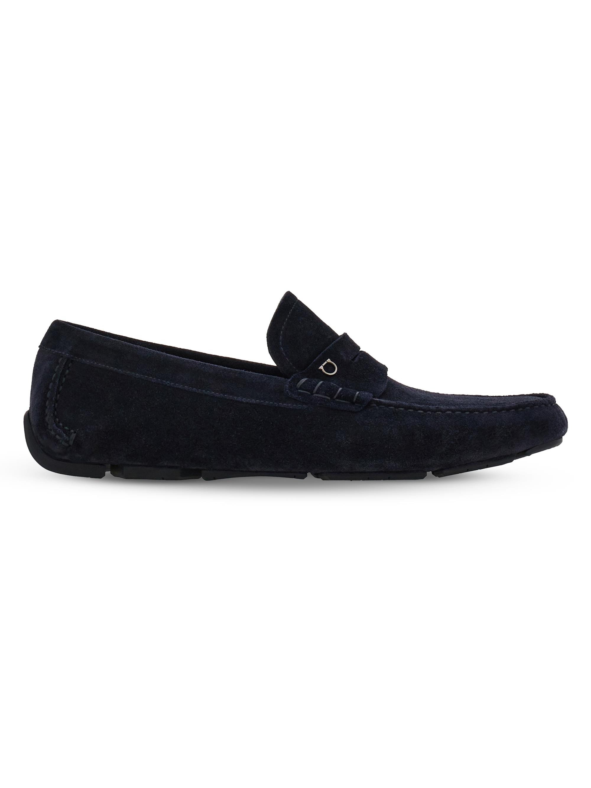 FERRAGAMO Men's Timothy Suede Driving Loafers - Navy