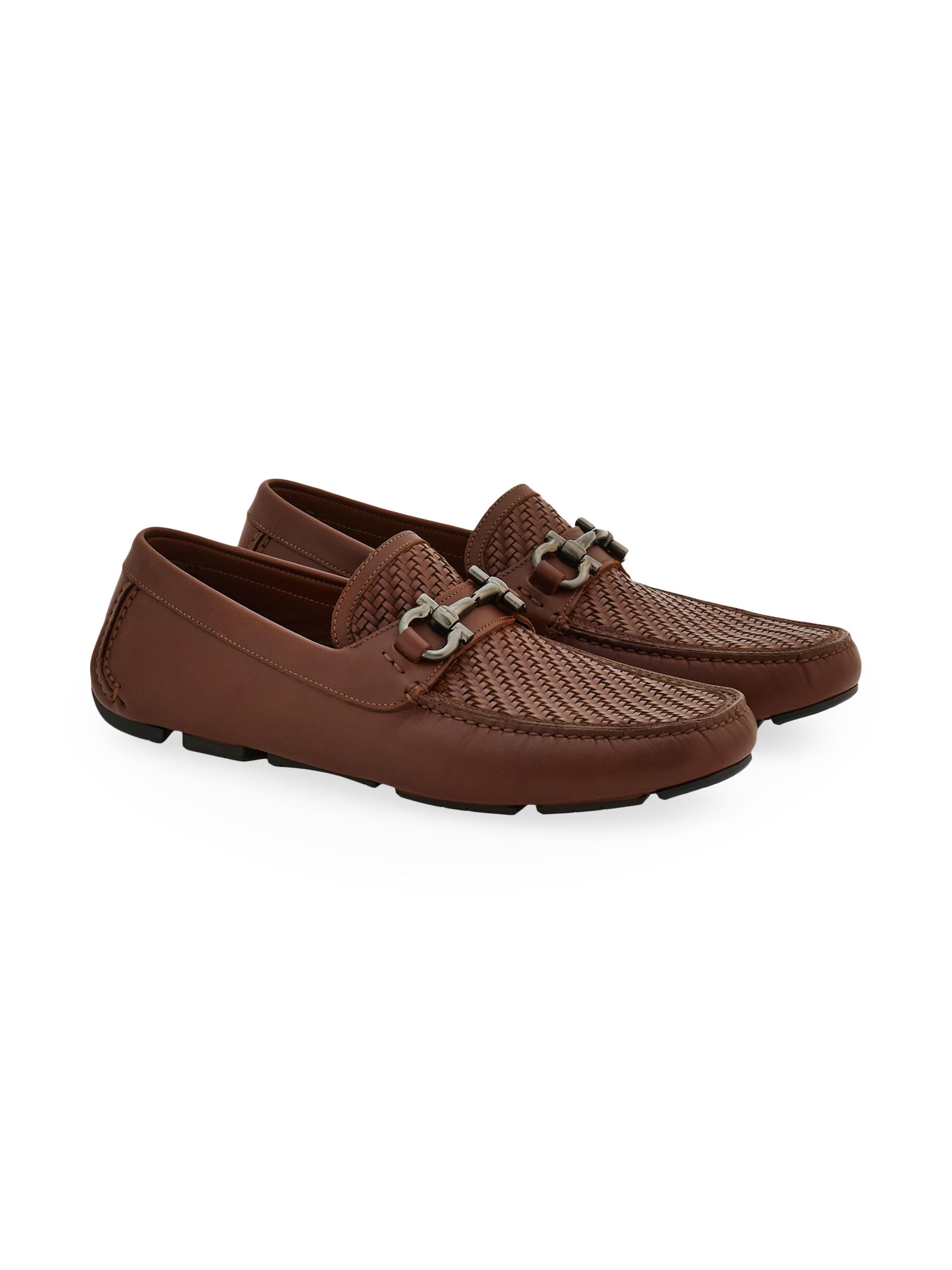 FERRAGAMO Parigi Woven Leather Driving Loafers | Saks Fifth Avenue