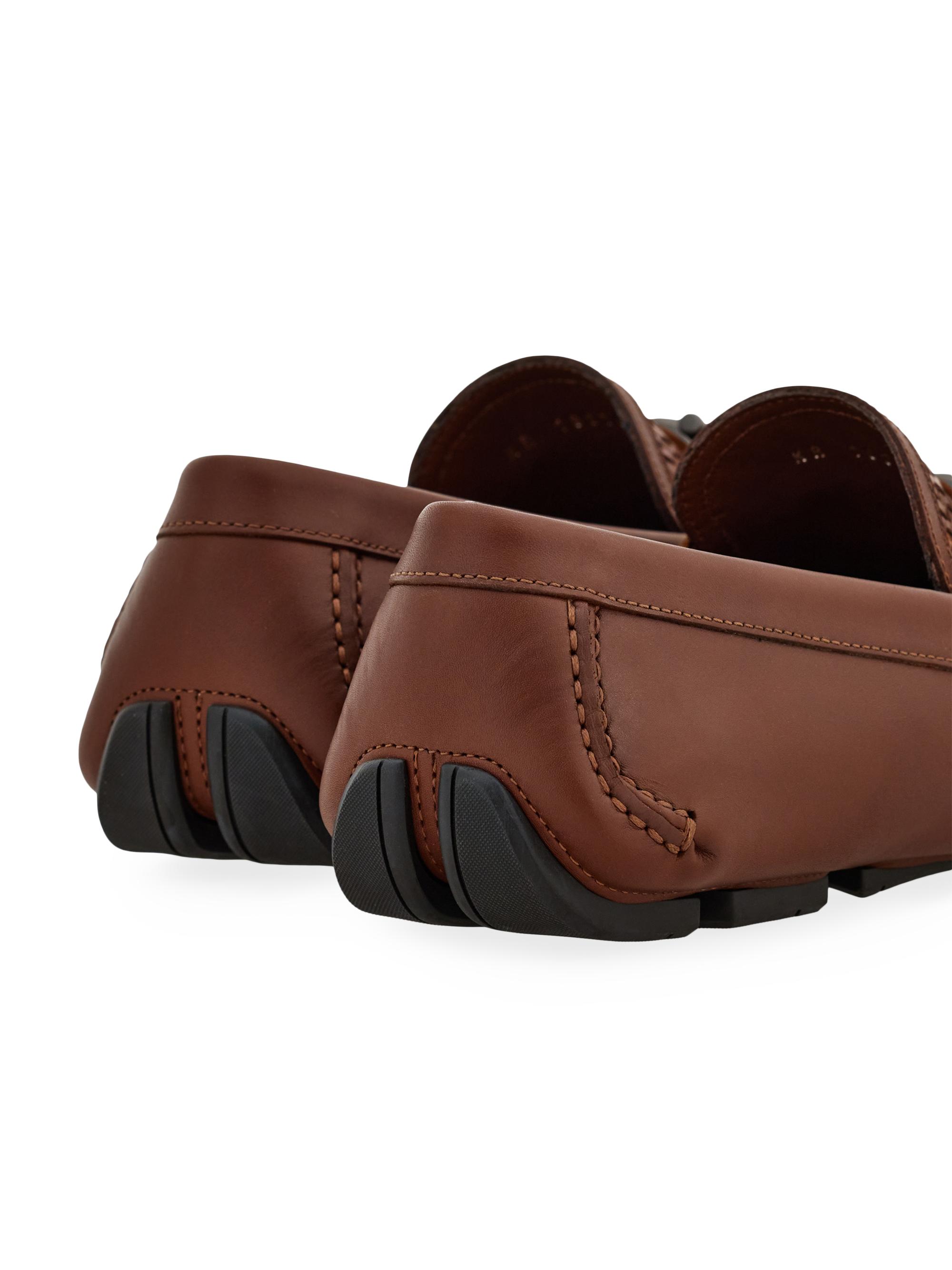 FERRAGAMO Parigi Woven Leather Driving Loafers | Saks Fifth  display picture 2