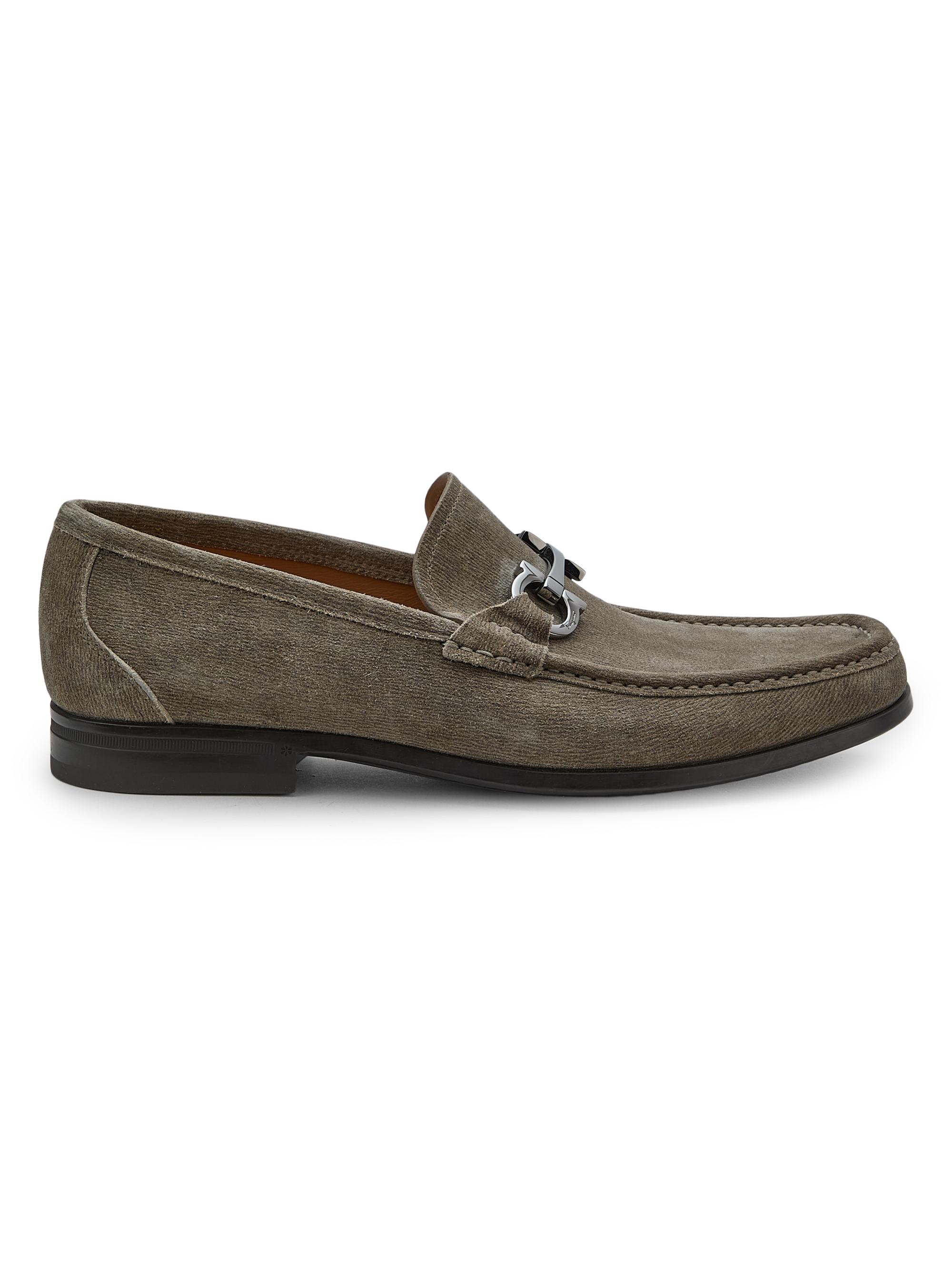slim fit dress slacks Grey Velvet Loafers ​| Antonio by Amali