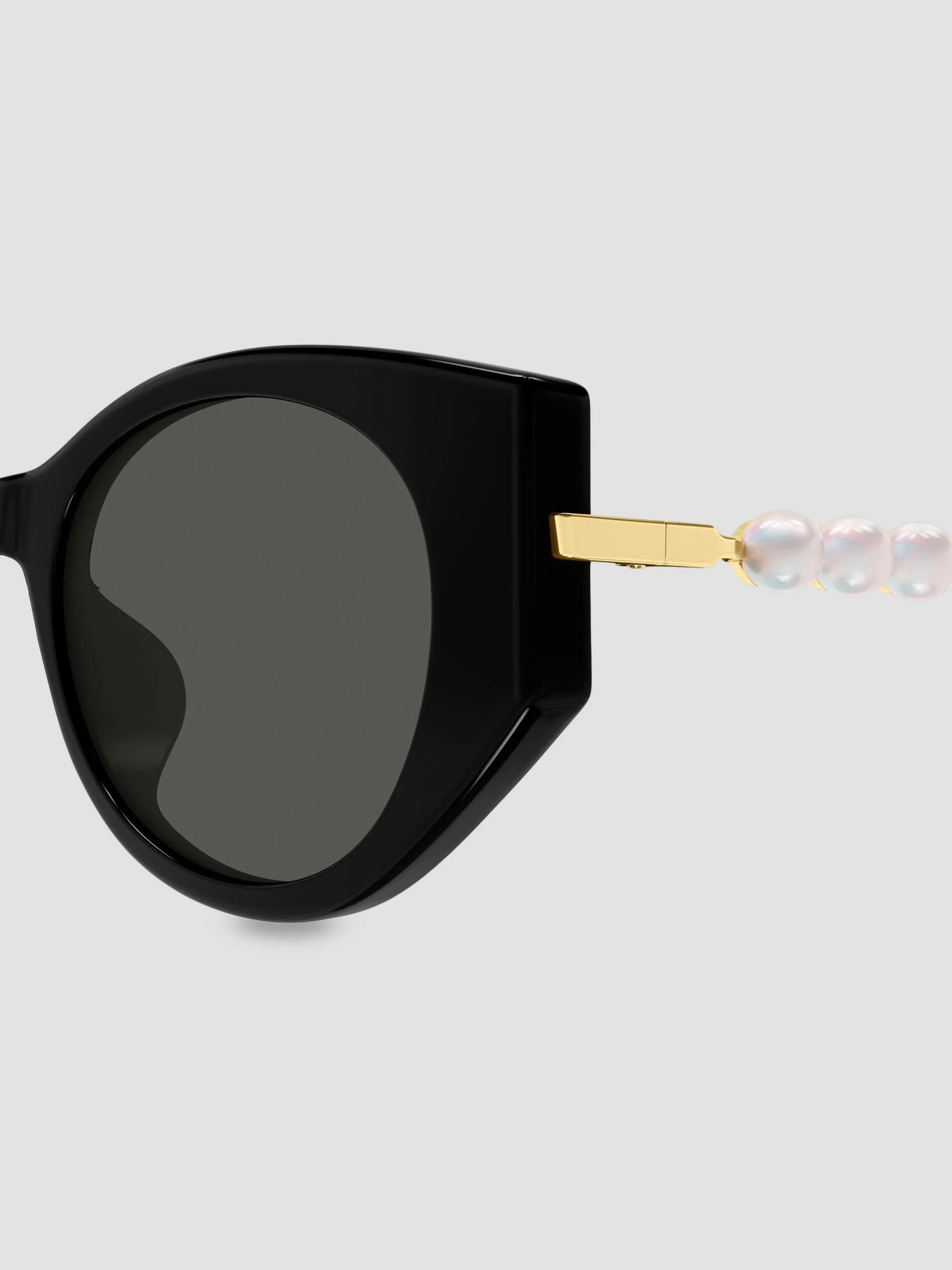 Gucci Black Sunglasses with Pearl and Gold Stud Detailing GUCCI GG1967S Gold Black 1967 GG Pearl Logo Oversized  main image 3