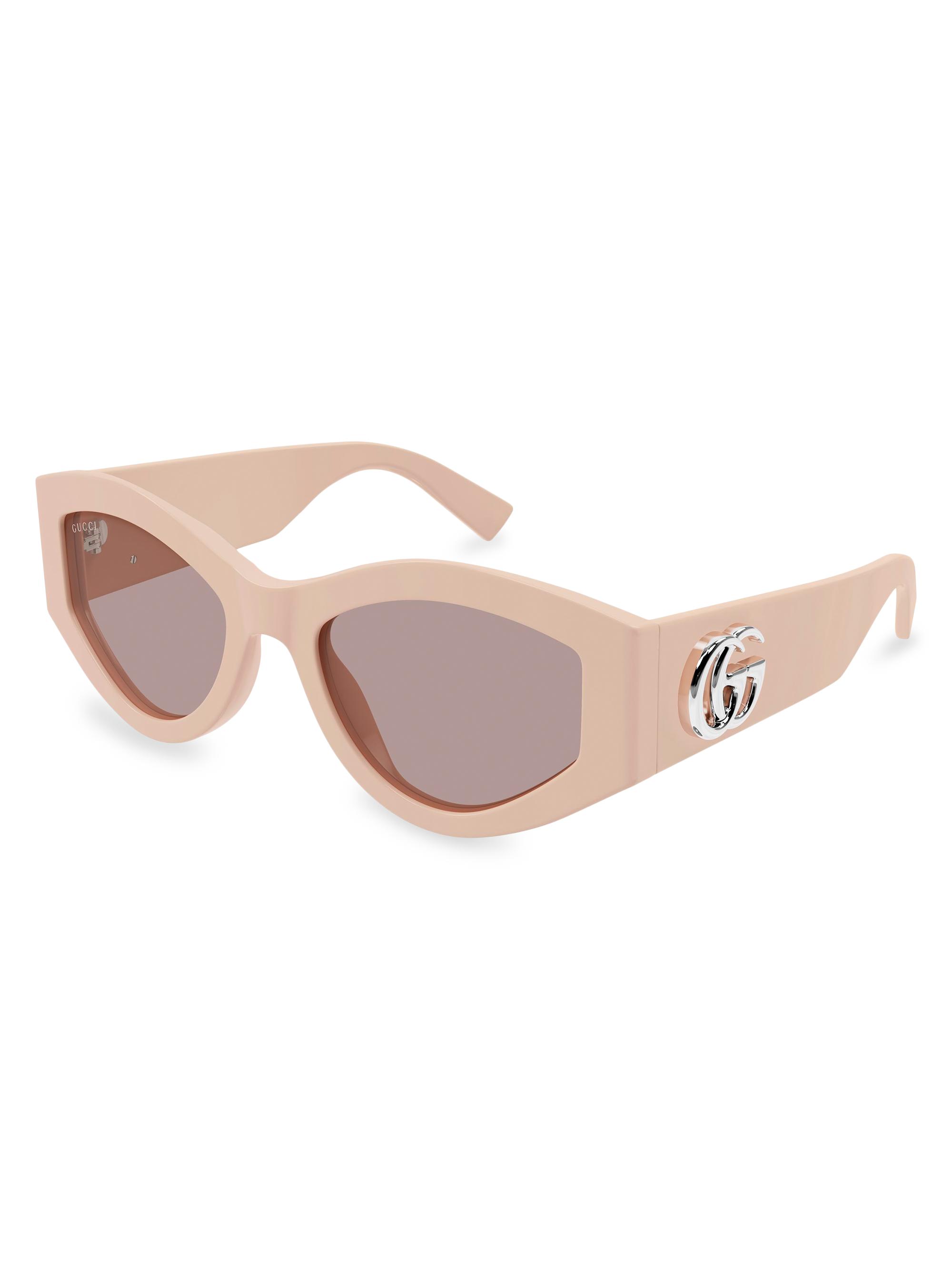 Gucci Women's GG Extruded 53MM Oval Sunglasses - Pink