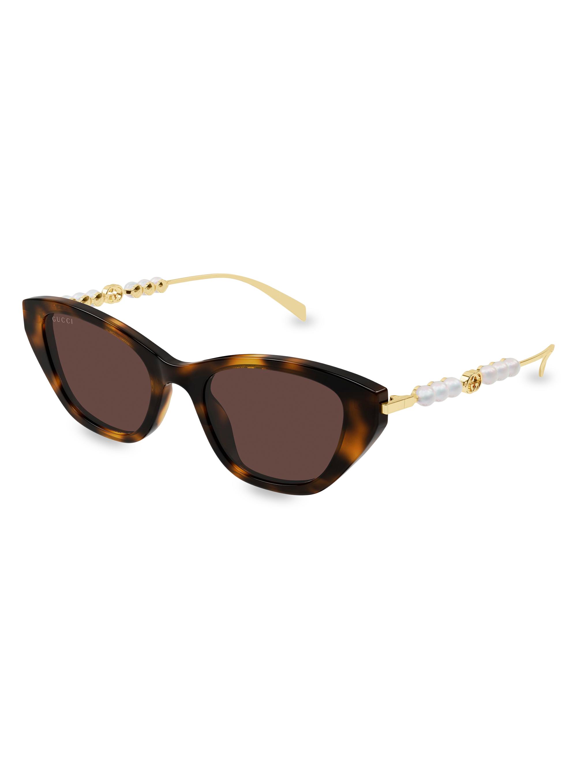 Gucci Women's Pearls And Strass 50MM Cat-Eye Sunglasses - Havana