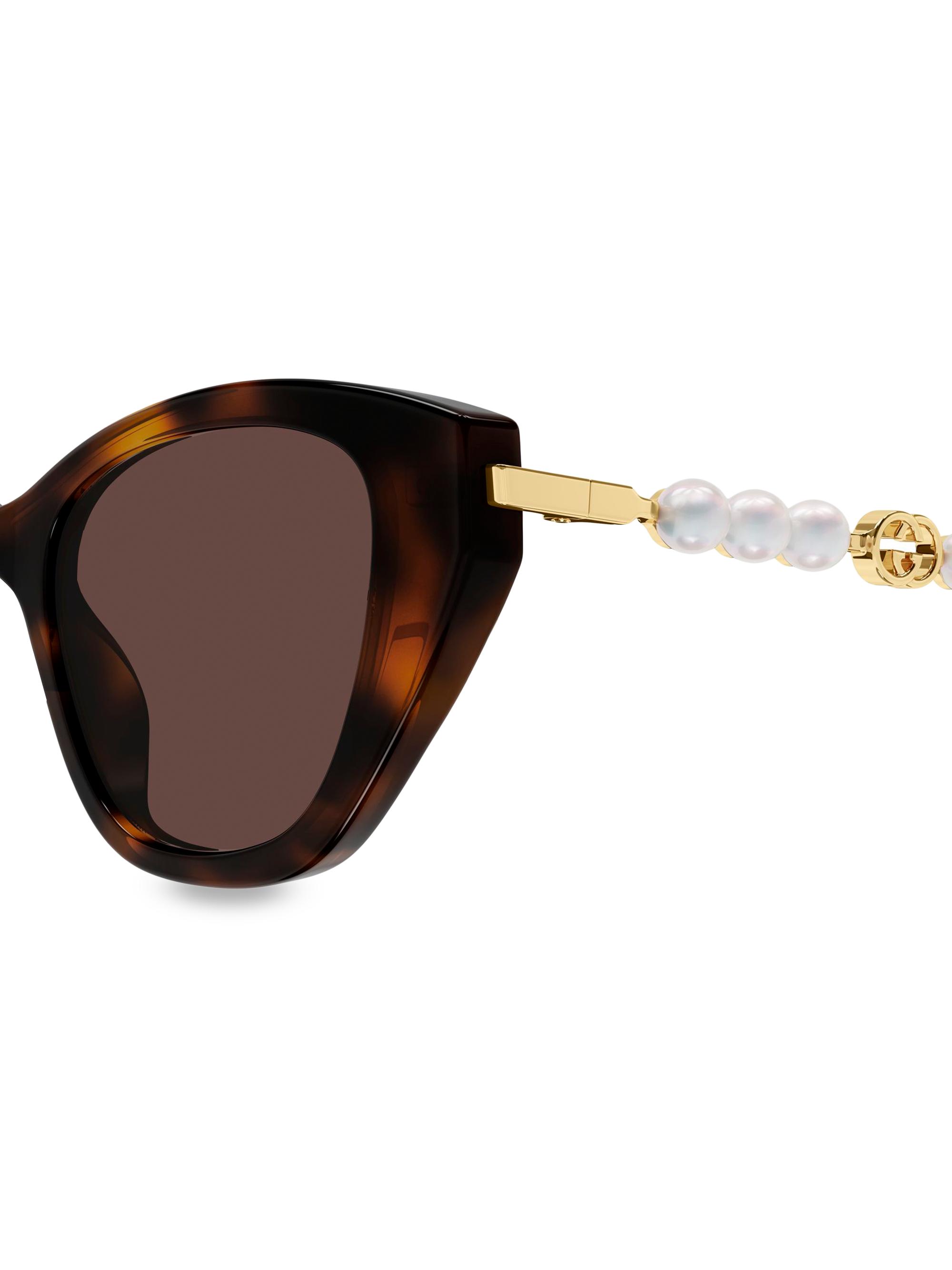 Gucci Pearls And Strass 50MM Cat-Eye Sunglasses | Saks Fifth Avenue