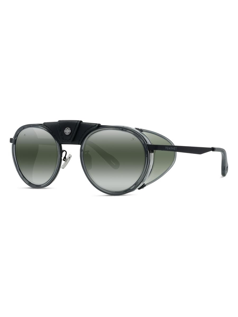 Vuarnet Men's Atelier Glacier 01 Round Sunglasses In Green