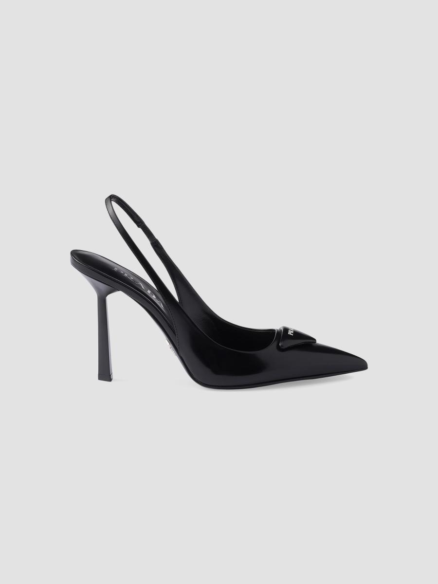 Prada Brushed Leather 100MM Slingback Pumps | Saks Fifth Avenue
