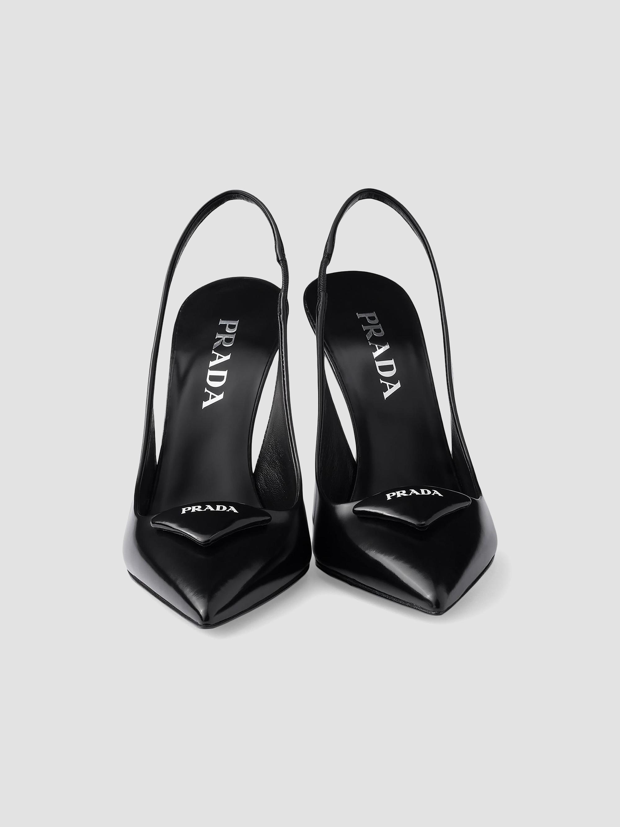 Prada Brushed Leather 100MM Slingback Pumps | Saks Fifth Avenue