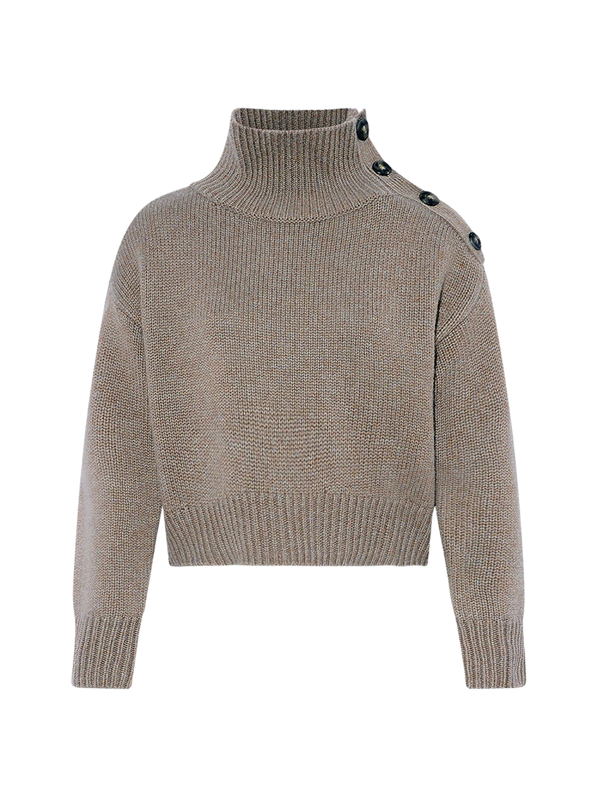 Yves Salomon Women's Wool-Cashmere Crop Turtleneck Sweater - Etretat