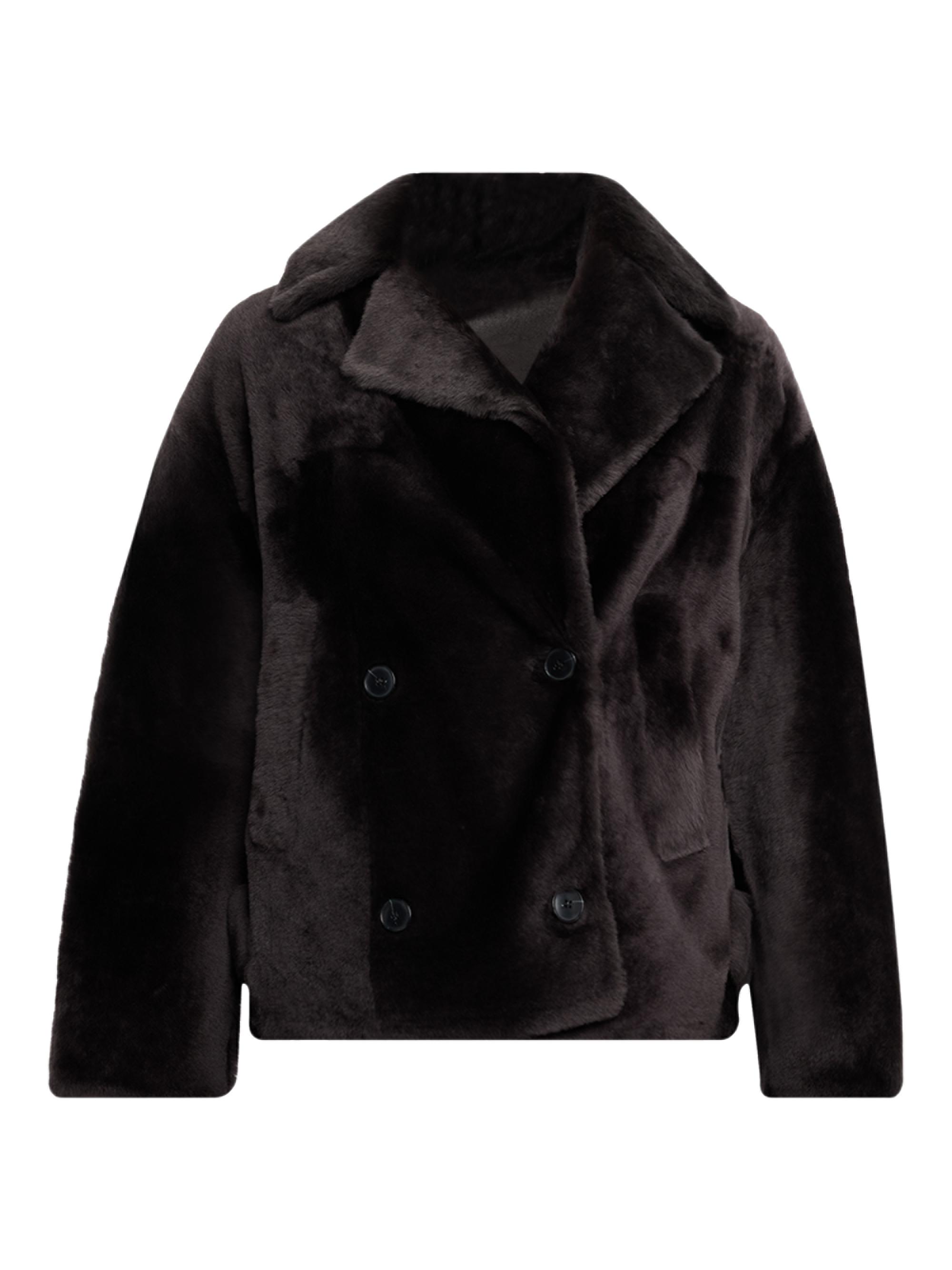 Yves Salomon Women's Shearling Double-Breasted Jacket - Etain